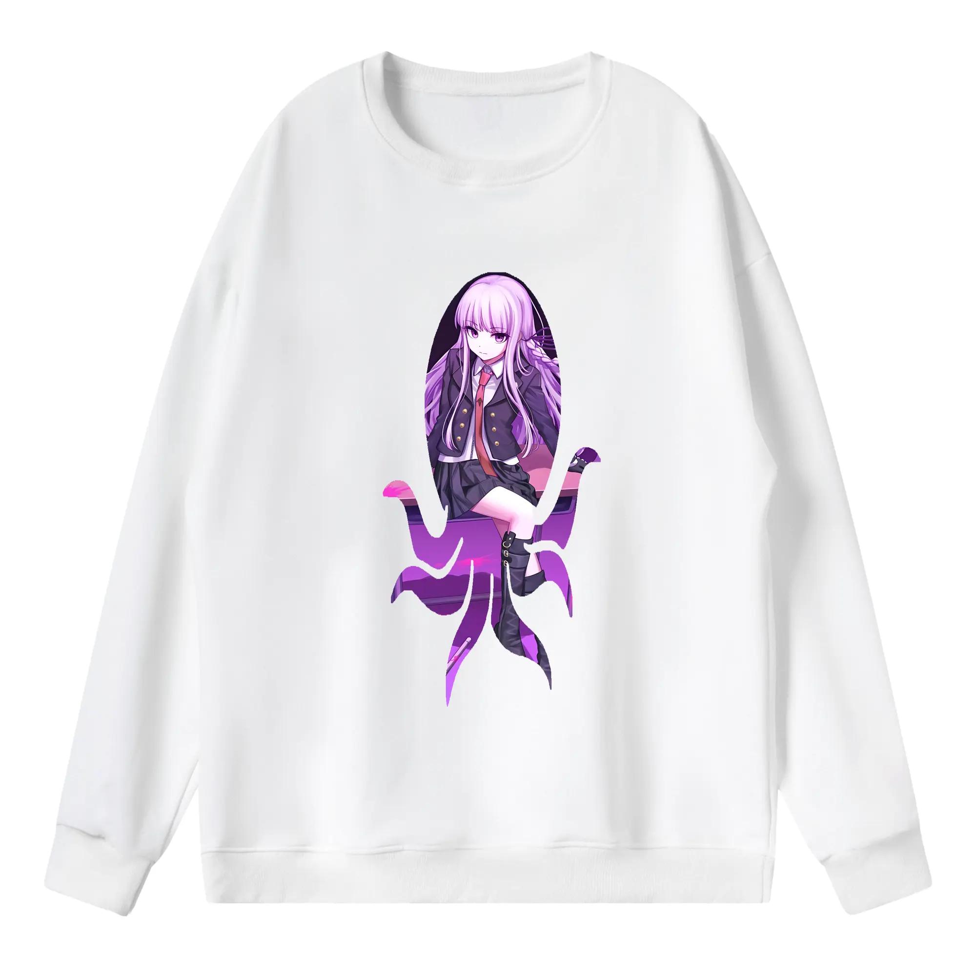 ダンガンロンパ グッズ,霧切響子 - 薄手 クルーネック スウェット 裏毛260g · ポリエステル 春秋向け カジュアル 男女兼用 · トレーナー デイリー スポーツ 散歩に最適