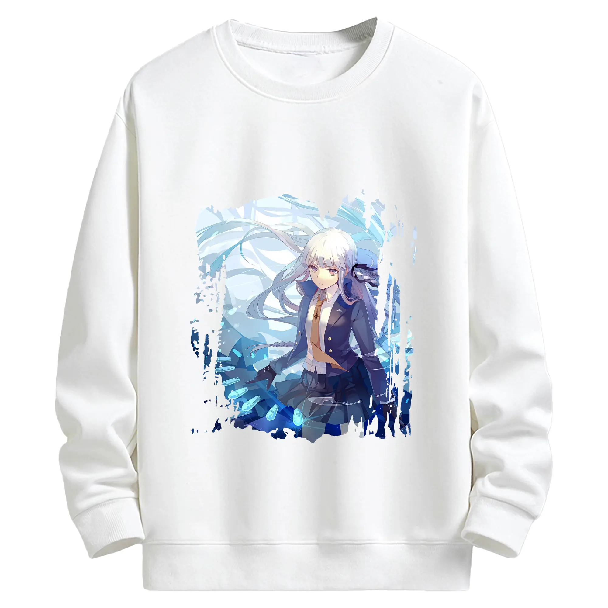 ダンガンロンパ グッズ,霧切響子 - キッズ クルーネックスウェットシャツ ・ フロントプリント ・ 綿80％ ポリエステル20％ ・ 快適 通学 スポーツ 日常使い お散歩用