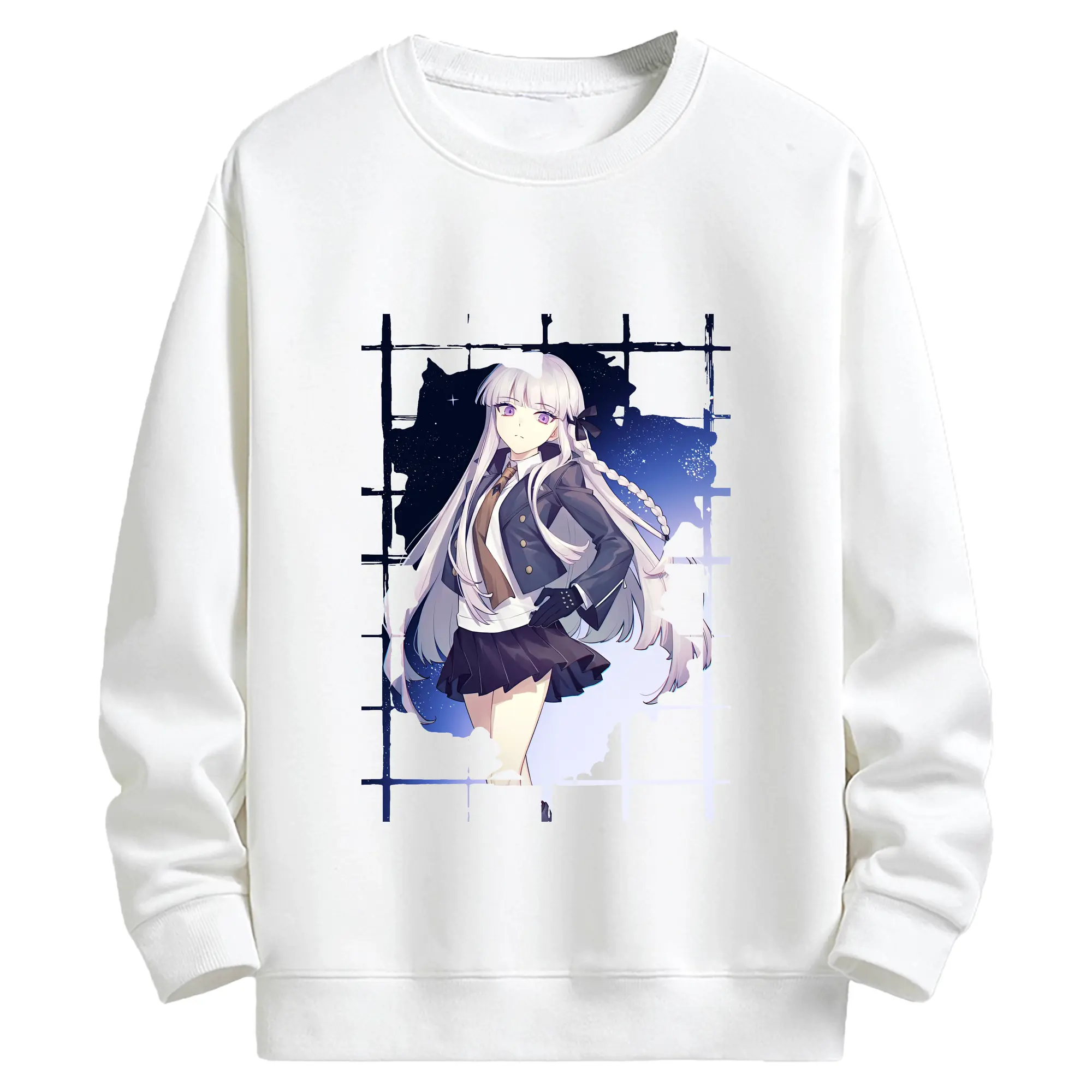 ダンガンロンパ グッズ,霧切響子 - キッズ クルーネックスウェットシャツ ・ フロントプリント ・ 綿80％ ポリエステル20％ ・ 快適 通学 スポーツ 日常使い お散歩用