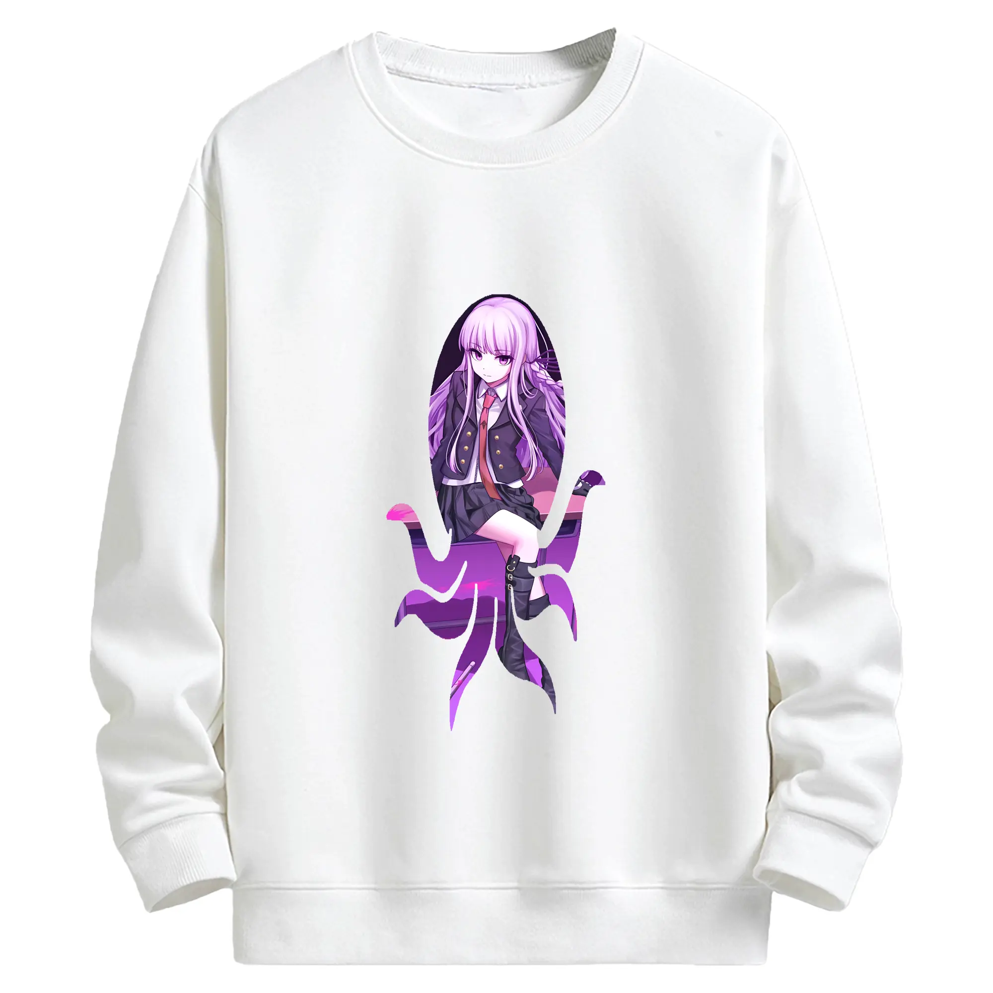 ダンガンロンパ グッズ,霧切響子 - キッズ クルーネックスウェットシャツ ・ フロントプリント ・ 綿80％ ポリエステル20％ ・ 快適 通学 スポーツ 日常使い お散歩用