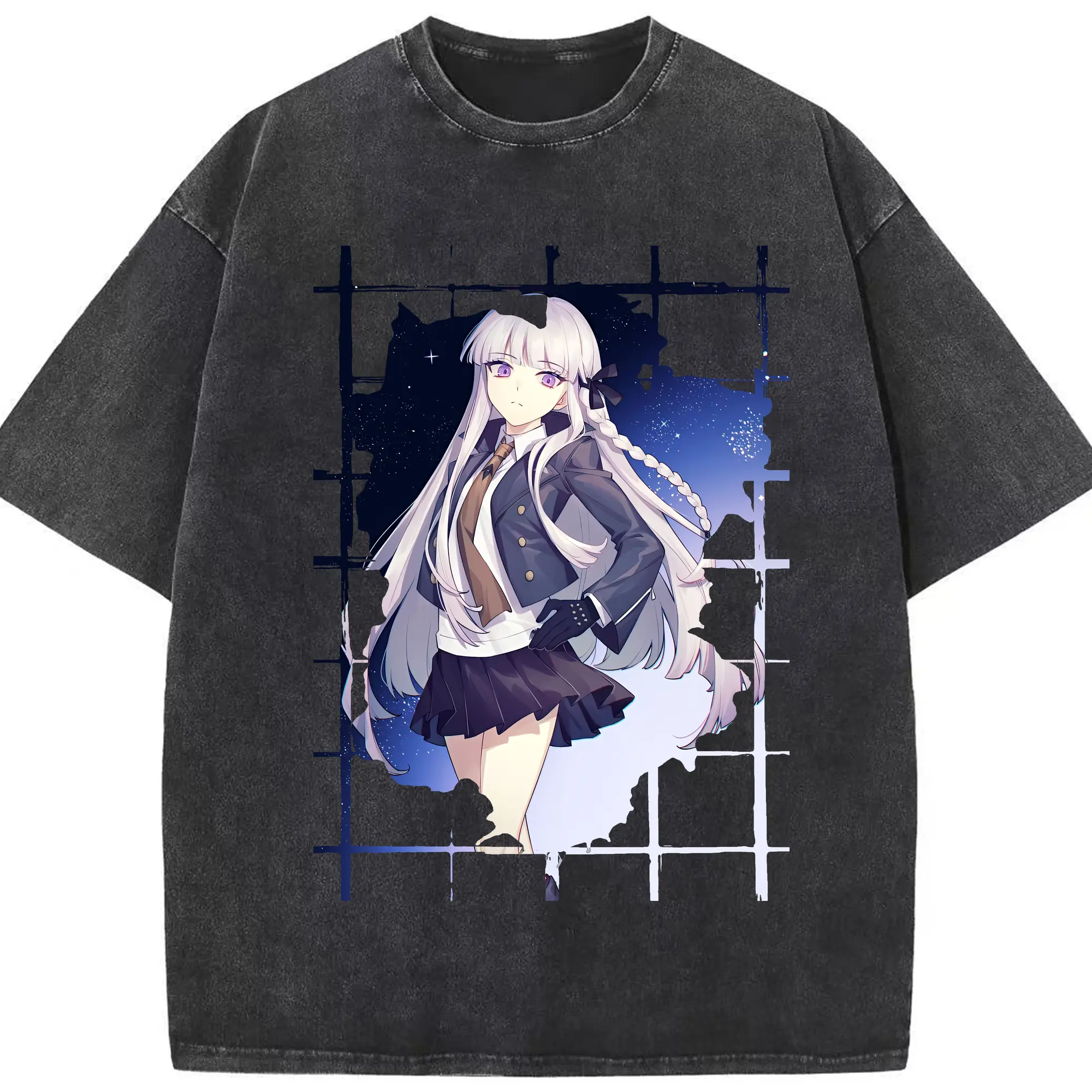 ダンガンロンパ グッズ,霧切響子 - 綿100％ ヴィンテージ風 半袖Tシャツ ・ フロントプリント ・ 柔らか肌触り ・ 通気性 快適 ・ スポーツ カジュアル 外出用
