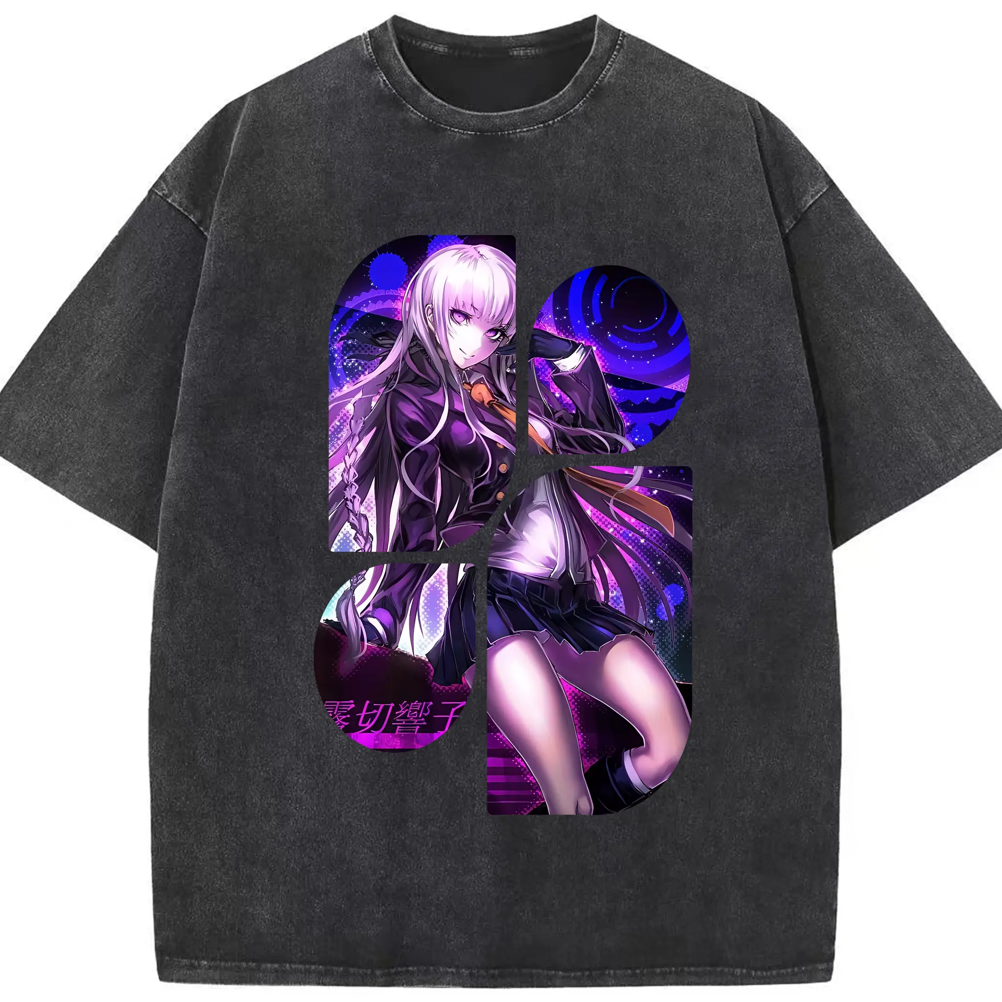 ダンガンロンパ グッズ,霧切響子 - 綿100％ ヴィンテージ風 半袖Tシャツ ・ フロントプリント ・ 柔らか肌触り ・ 通気性 快適 ・ スポーツ カジュアル 外出用