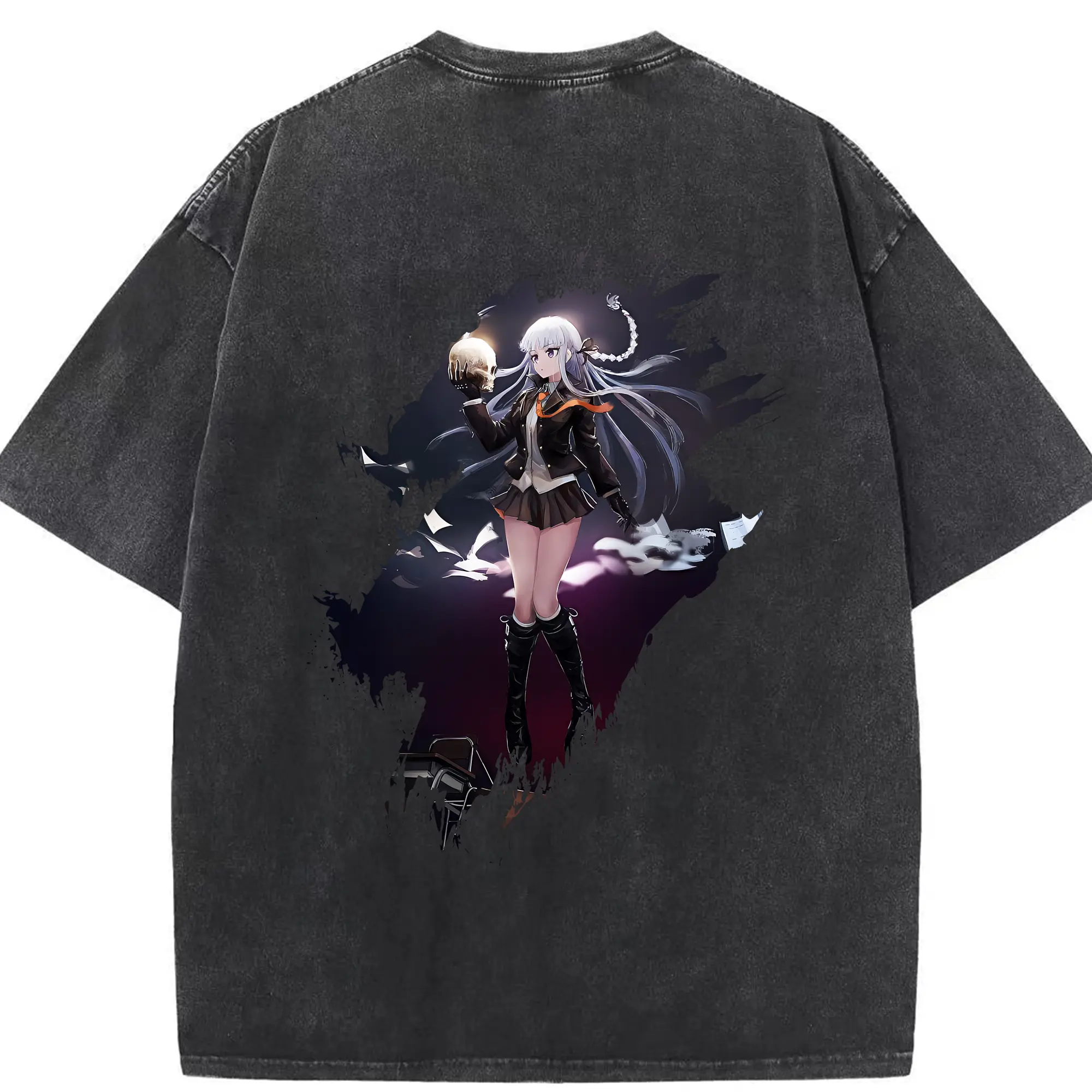 ダンガンロンパ グッズ,霧切響子 - 綿100％ ヴィンテージ風 半袖Tシャツ ・ 背面プリント ・ 柔らか肌触り ・ 通気性 快適 ・ スポーツ カジュアル 外出用