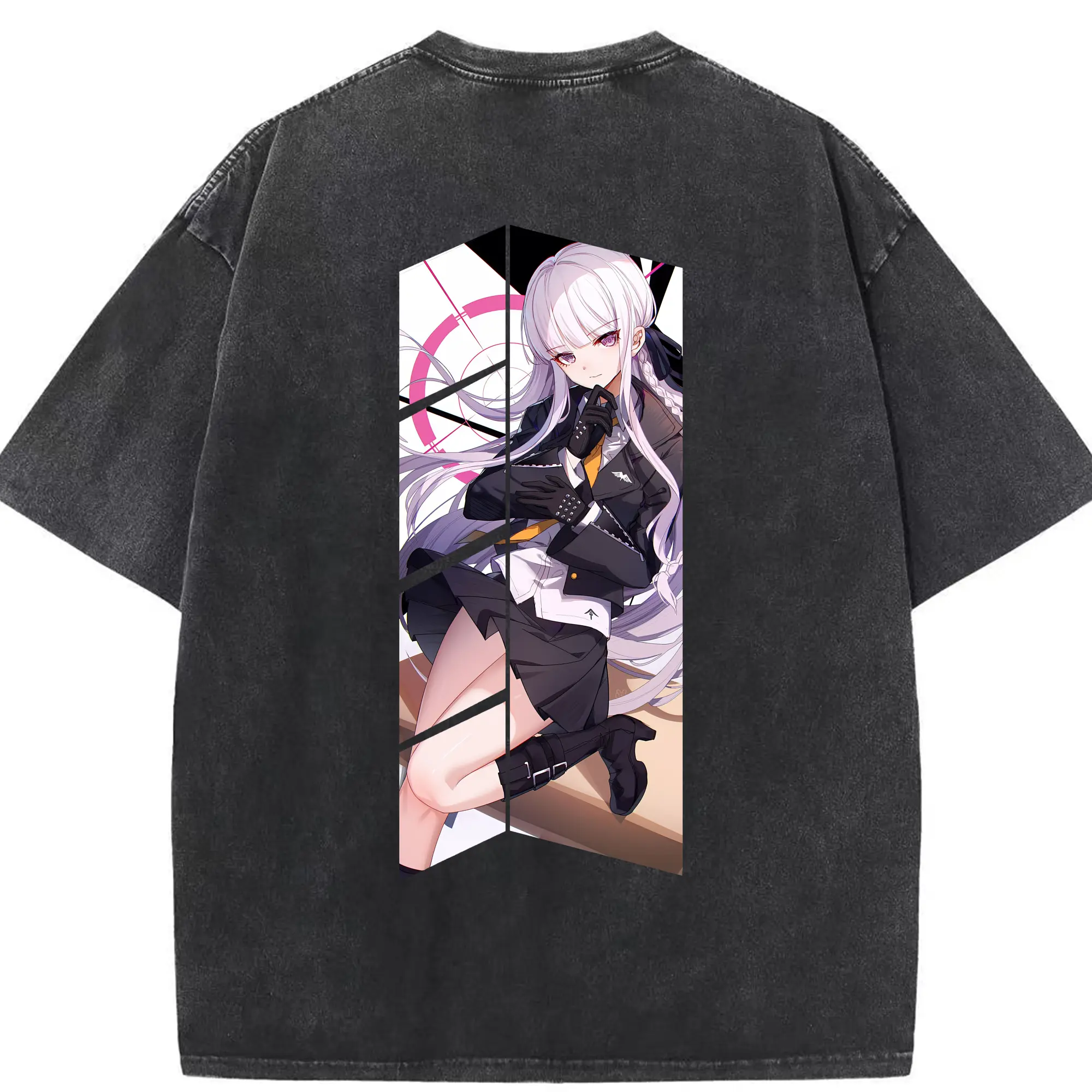 ダンガンロンパ グッズ,霧切響子 - 綿100％ ヴィンテージ風 半袖Tシャツ ・ 背面プリント ・ 柔らか肌触り ・ 通気性 快適 ・ スポーツ カジュアル 外出用