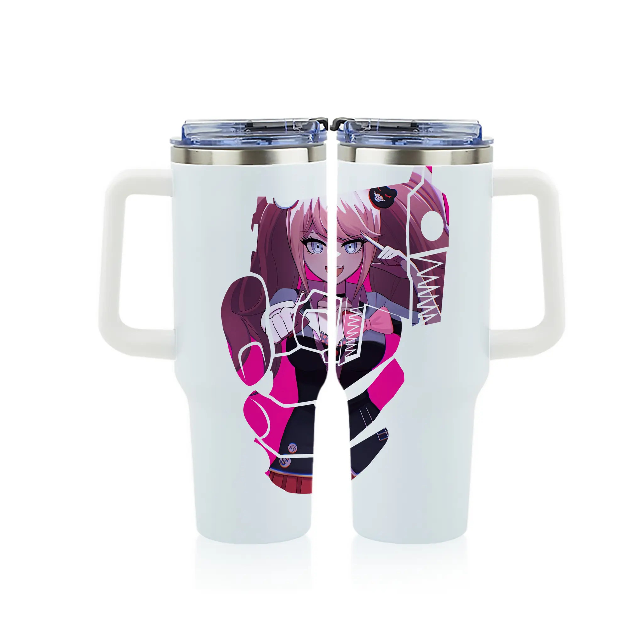 ダンガンロンパ グッズ,江ノ島盾子 - 1200mL フルプリント車用タンブラー ・ 304ステンレス 内側 ・ 201ステンレス 外側 ・ 保温 保冷 ・ 通勤 ドライブ アウトドア用