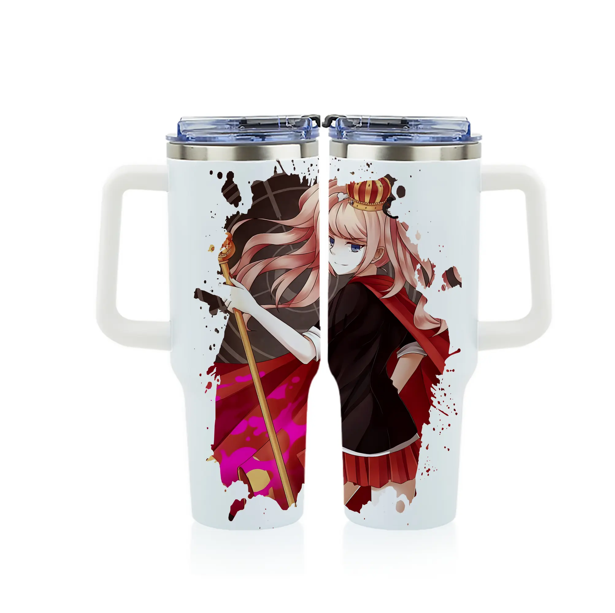 ダンガンロンパ グッズ,江ノ島盾子 - 1200mL フルプリント車用タンブラー ・ 304ステンレス 内側 ・ 201ステンレス 外側 ・ 保温 保冷 ・ 通勤 ドライブ アウトドア用