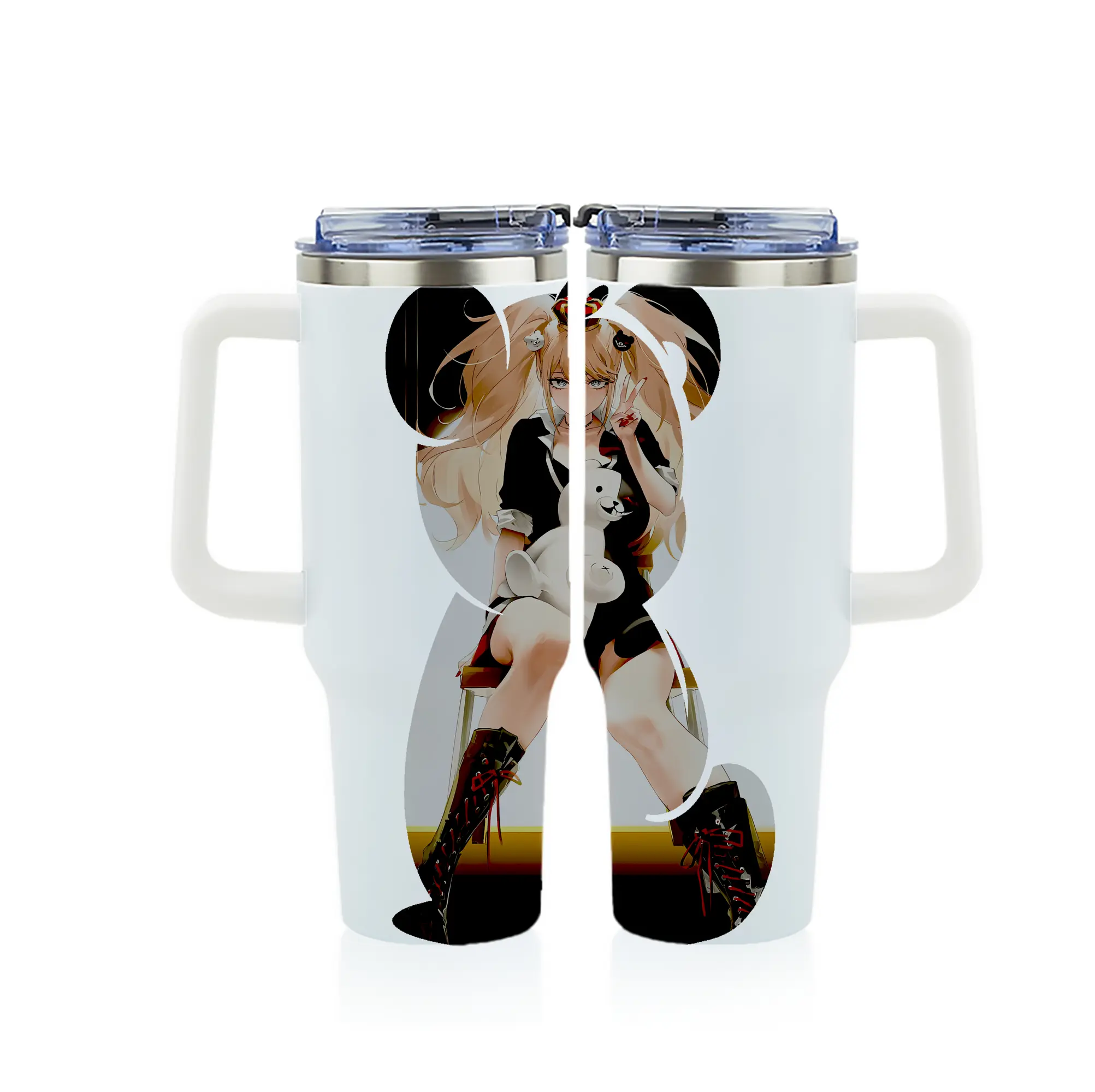 ダンガンロンパ グッズ,江ノ島盾子 - 1200mL フルプリント車用タンブラー ・ 304ステンレス 内側 ・ 201ステンレス 外側 ・ 保温 保冷 ・ 通勤 ドライブ アウトドア用