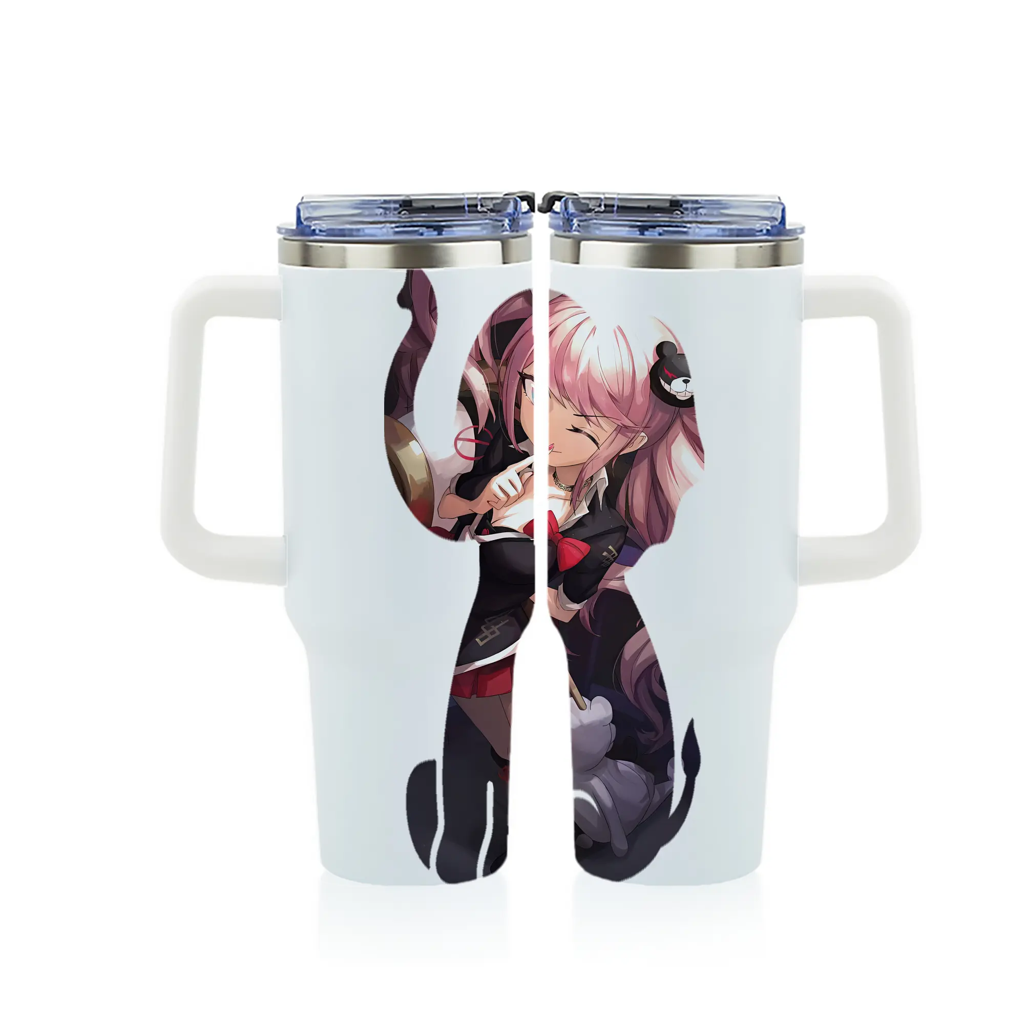 ダンガンロンパ グッズ,江ノ島盾子 - 1200mL フルプリント車用タンブラー ・ 304ステンレス 内側 ・ 201ステンレス 外側 ・ 保温 保冷 ・ 通勤 ドライブ アウトドア用