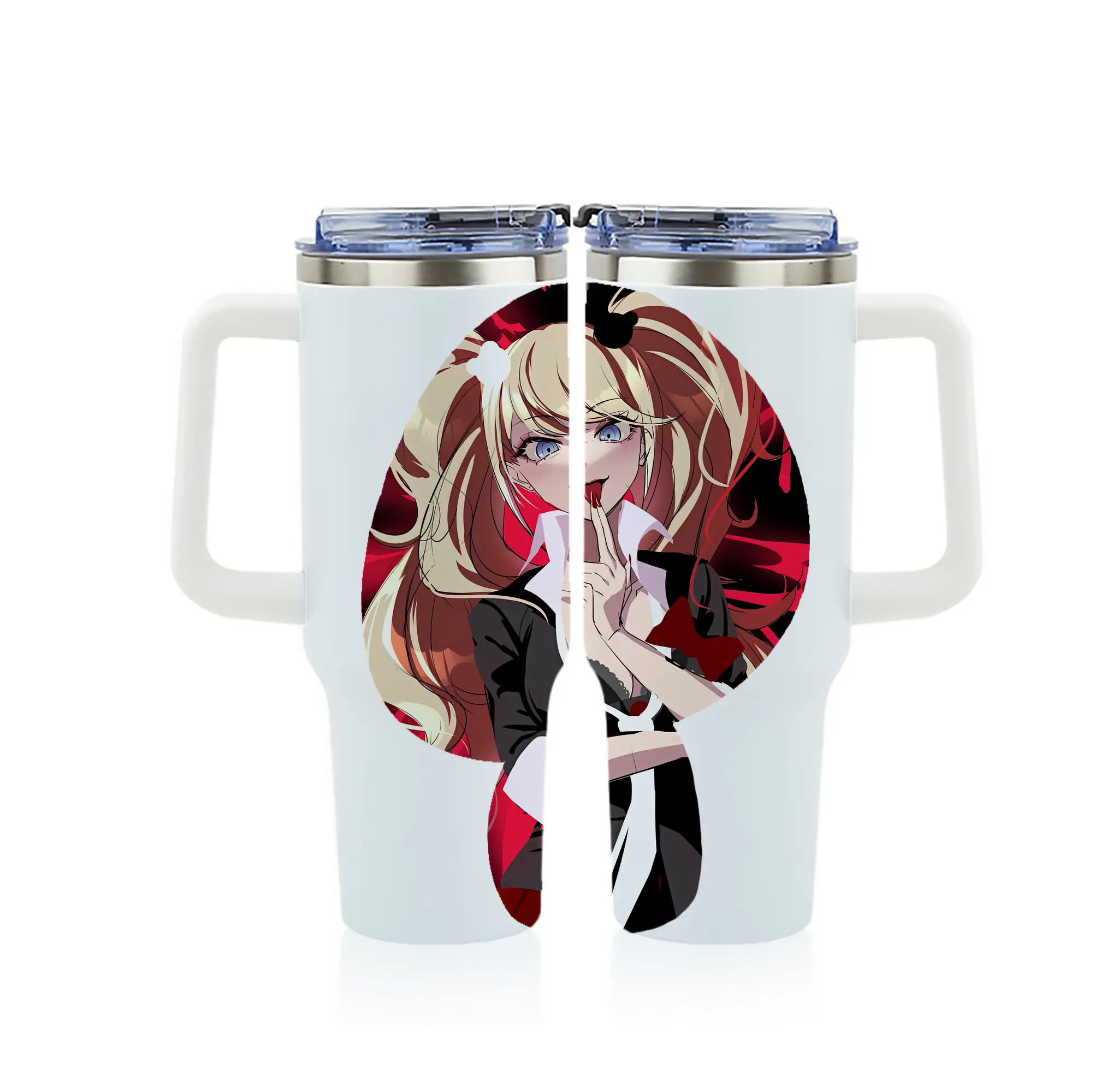 ダンガンロンパ グッズ,江ノ島盾子 - 1200mL フルプリント車用タンブラー ・ 304ステンレス 内側 ・ 201ステンレス 外側 ・ 保温 保冷 ・ 通勤 ドライブ アウトドア用