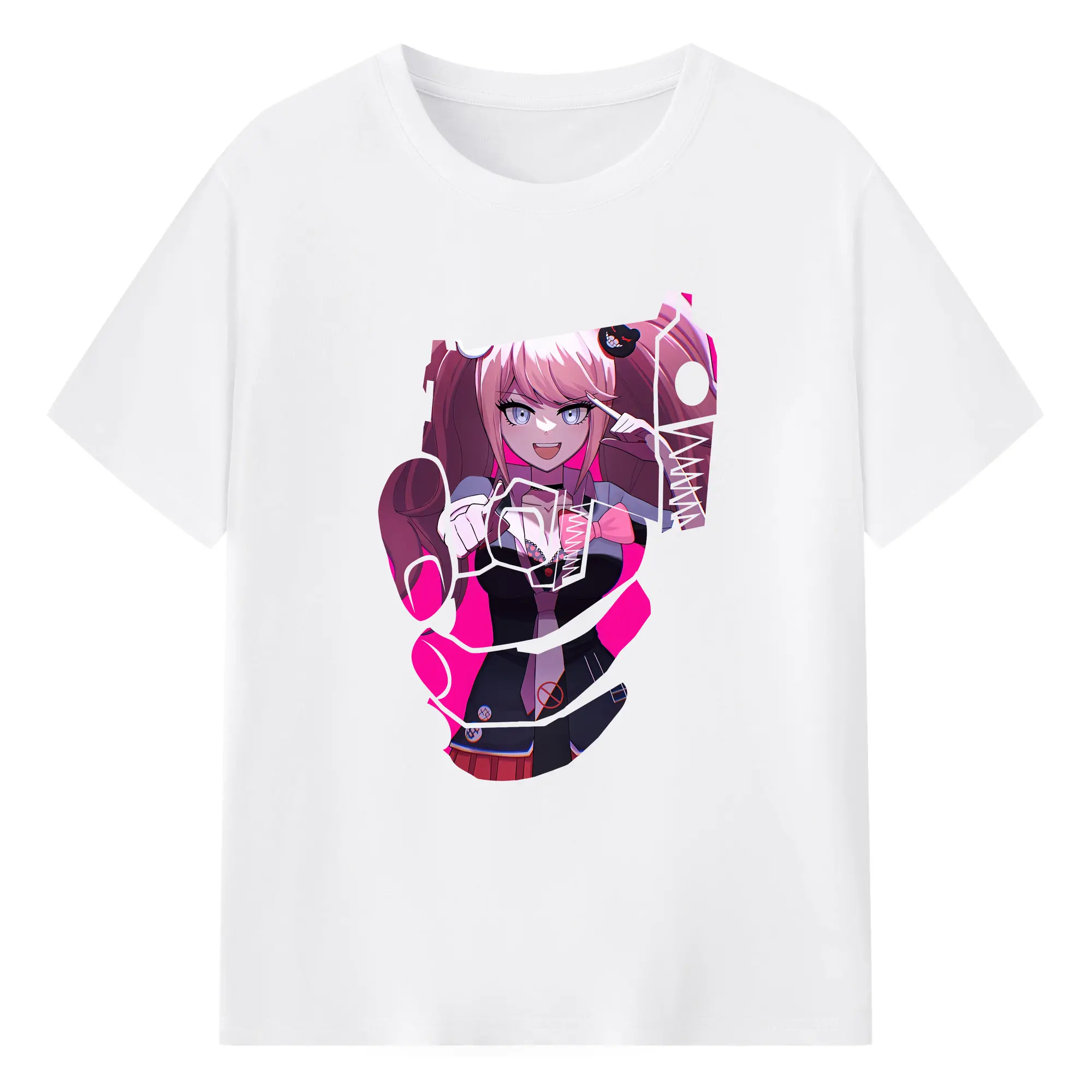 ダンガンロンパ グッズ,江ノ島盾子 - 綿100％ 半袖Tシャツ ・ フロントプリント ・ 快適 通気性 ・ 日常使い 散歩 スポーツ用