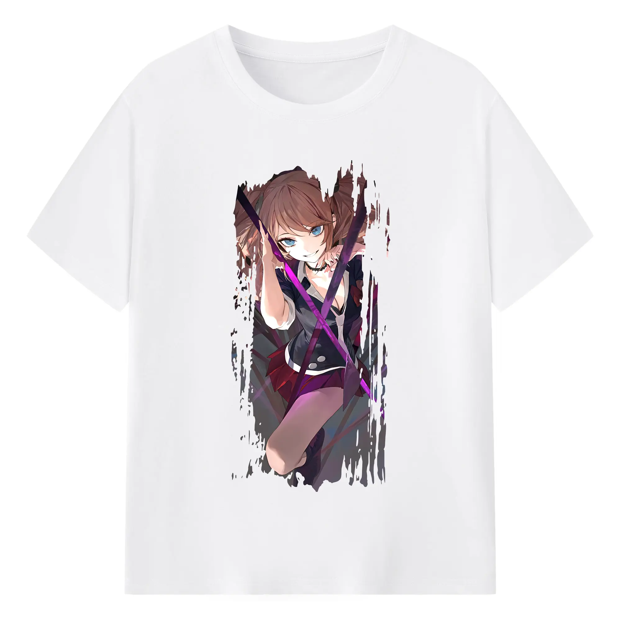 ダンガンロンパ グッズ,江ノ島盾子 - 綿100％ 半袖Tシャツ ・ フロントプリント ・ 快適 通気性 ・ 日常使い 散歩 スポーツ用