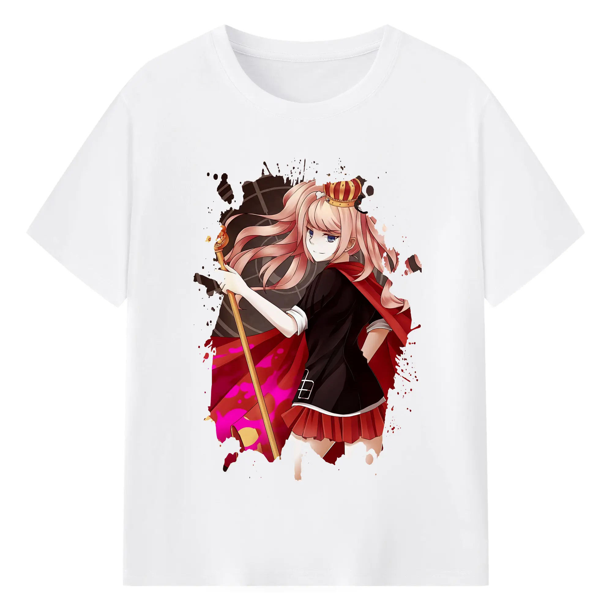 ダンガンロンパ グッズ,江ノ島盾子 - 綿100％ 半袖Tシャツ ・ フロントプリント ・ 快適 通気性 ・ 日常使い 散歩 スポーツ用