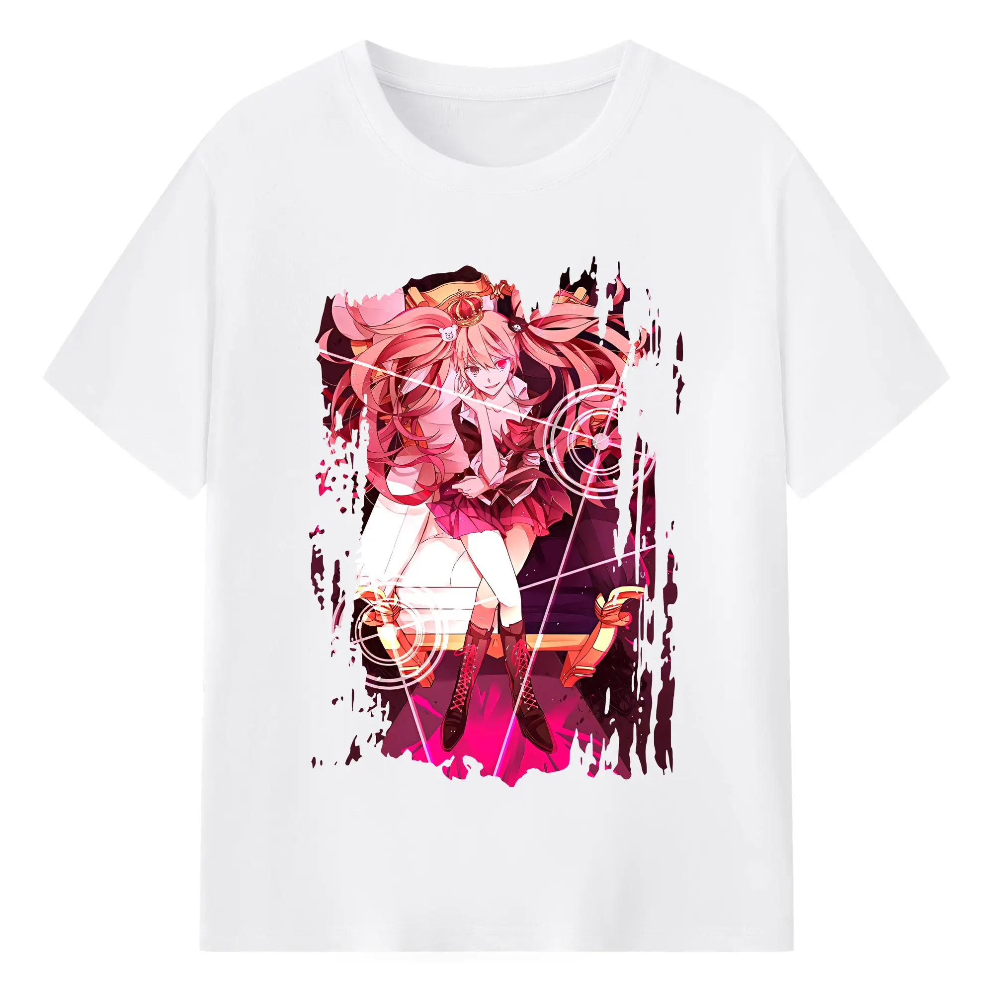 ダンガンロンパ グッズ,江ノ島盾子 - 綿100％ 半袖Tシャツ ・ フロントプリント ・ 快適 通気性 ・ 日常使い 散歩 スポーツ用