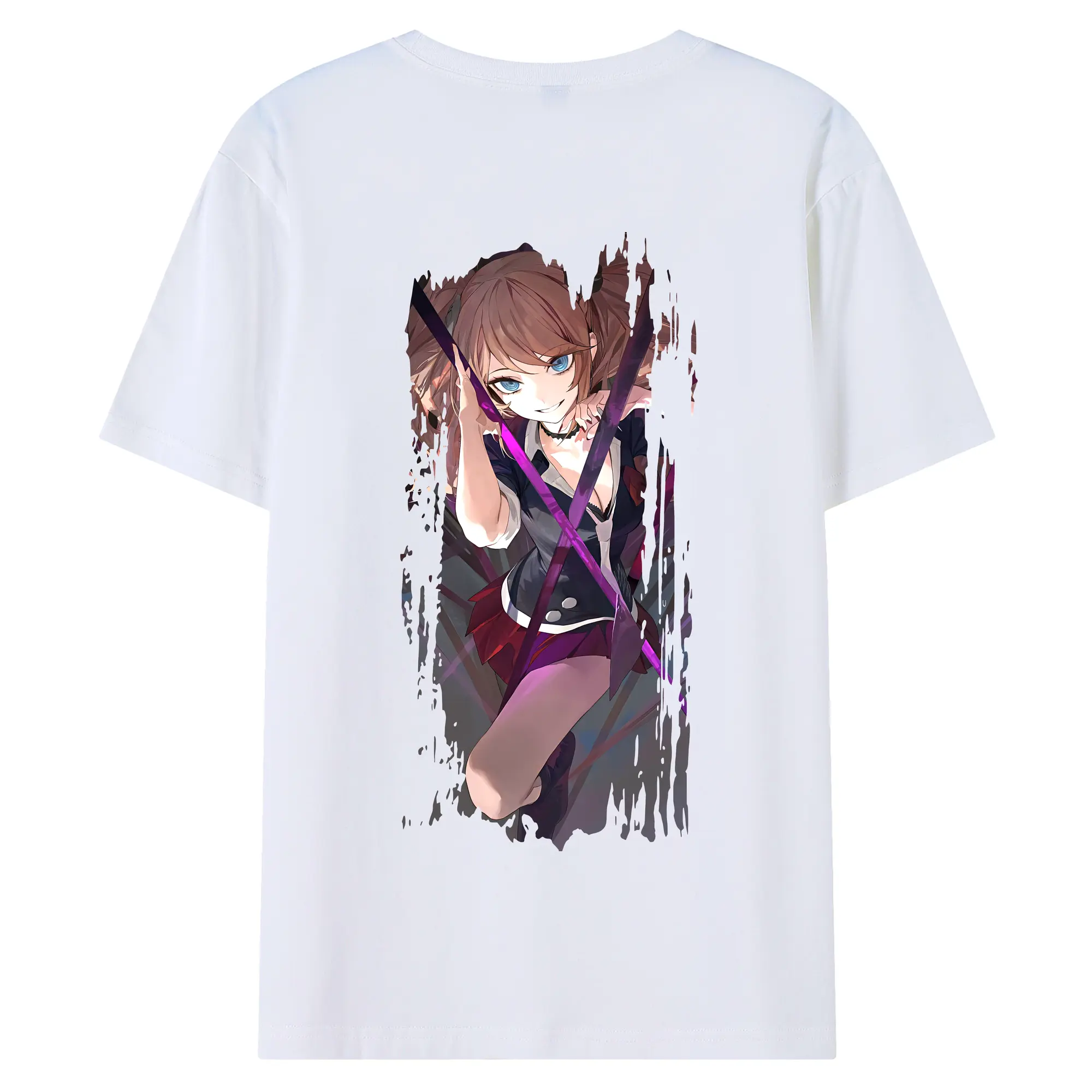 ダンガンロンパ グッズ,江ノ島盾子 - 綿100％ 半袖Tシャツ ・ バックプリント ・ 快適 通気性 ・ 日常使い 散歩 スポーツ用