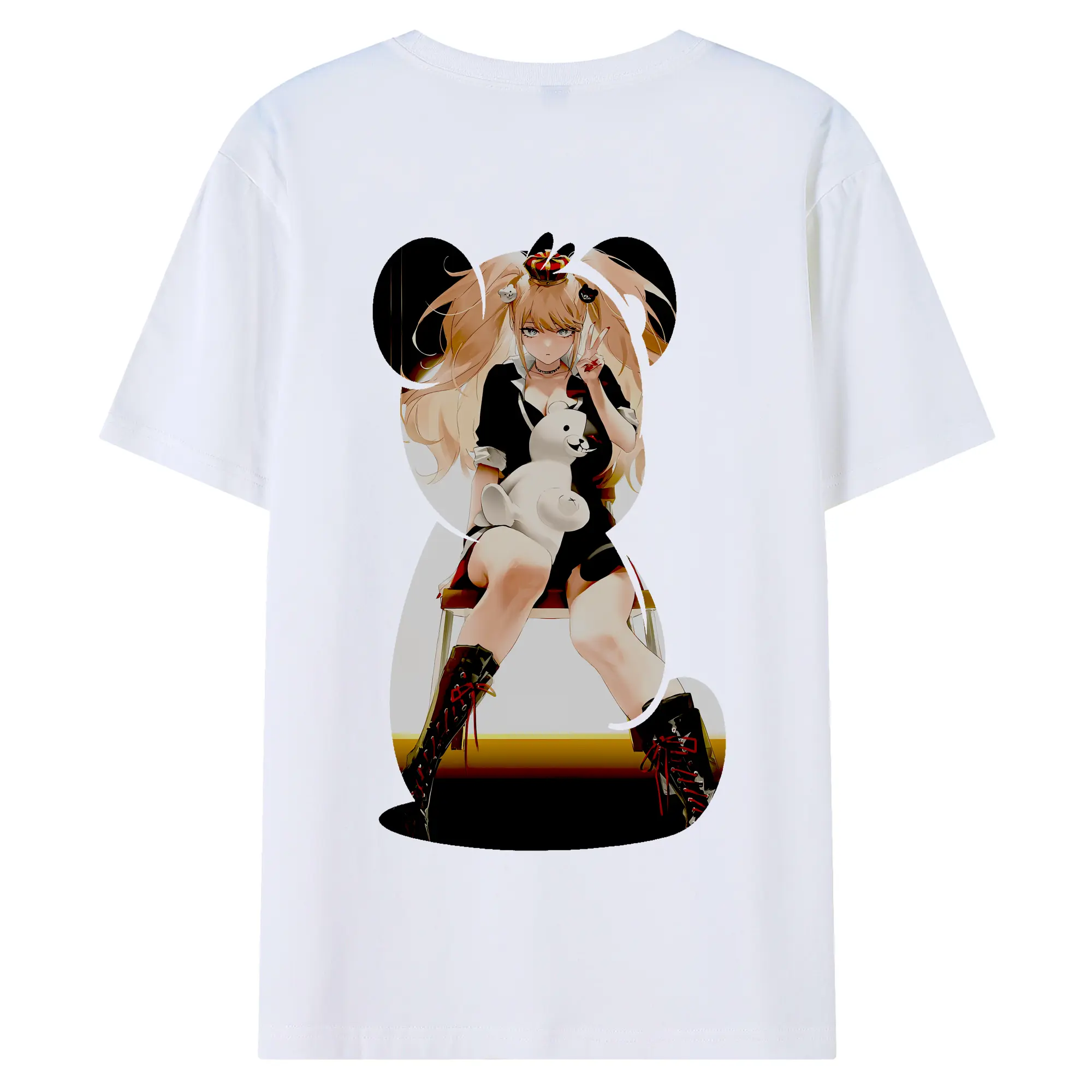 ダンガンロンパ グッズ,江ノ島盾子 - 綿100％ 半袖Tシャツ ・ バックプリント ・ 快適 通気性 ・ 日常使い 散歩 スポーツ用