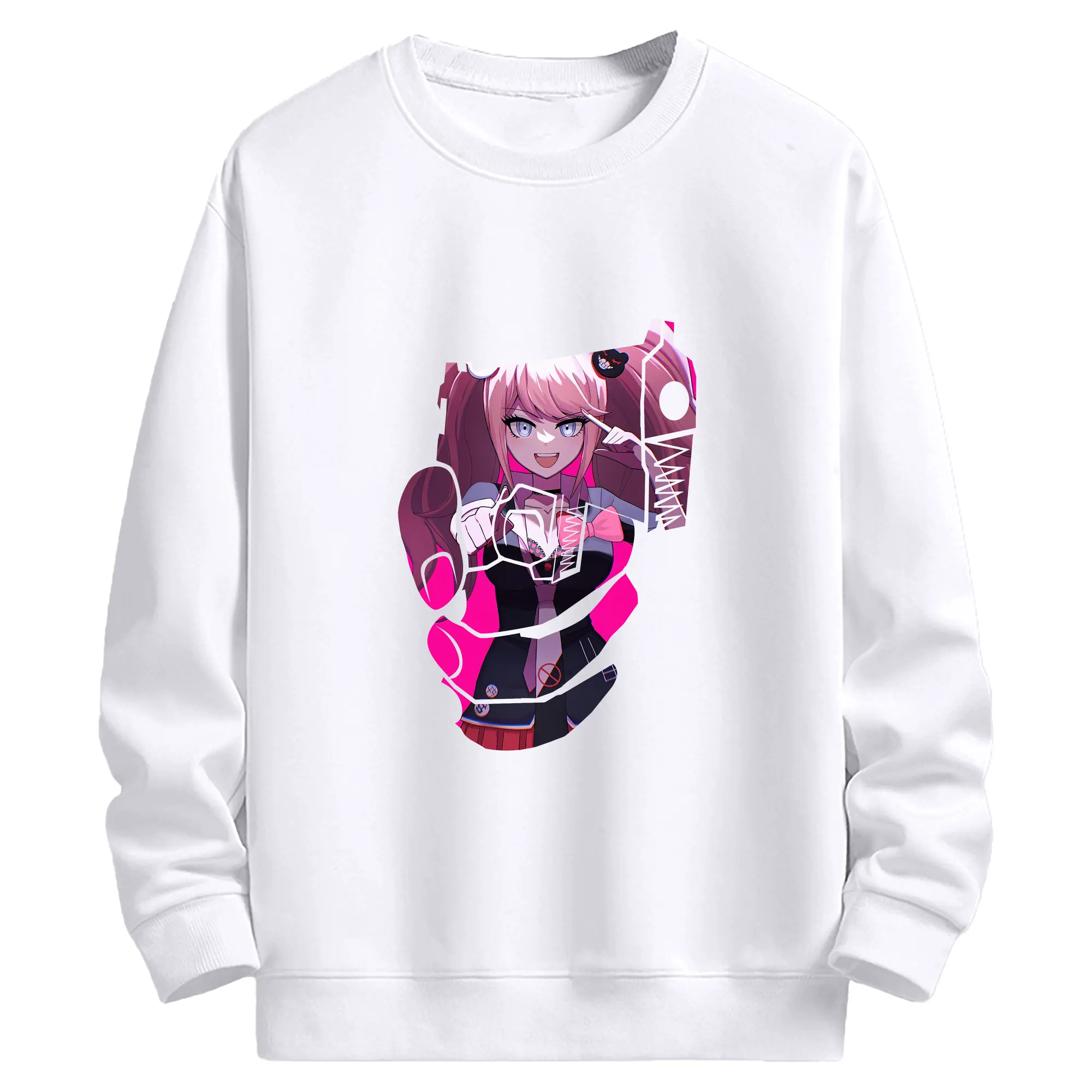 ダンガンロンパ グッズ,江ノ島盾子 - 高品質 クルーネック スウェット ・ コットン59％ ポリエステル41％ ・ ユニセックス 長袖 トレーナー ・ カジュアル デイリー スポーツ 散歩用