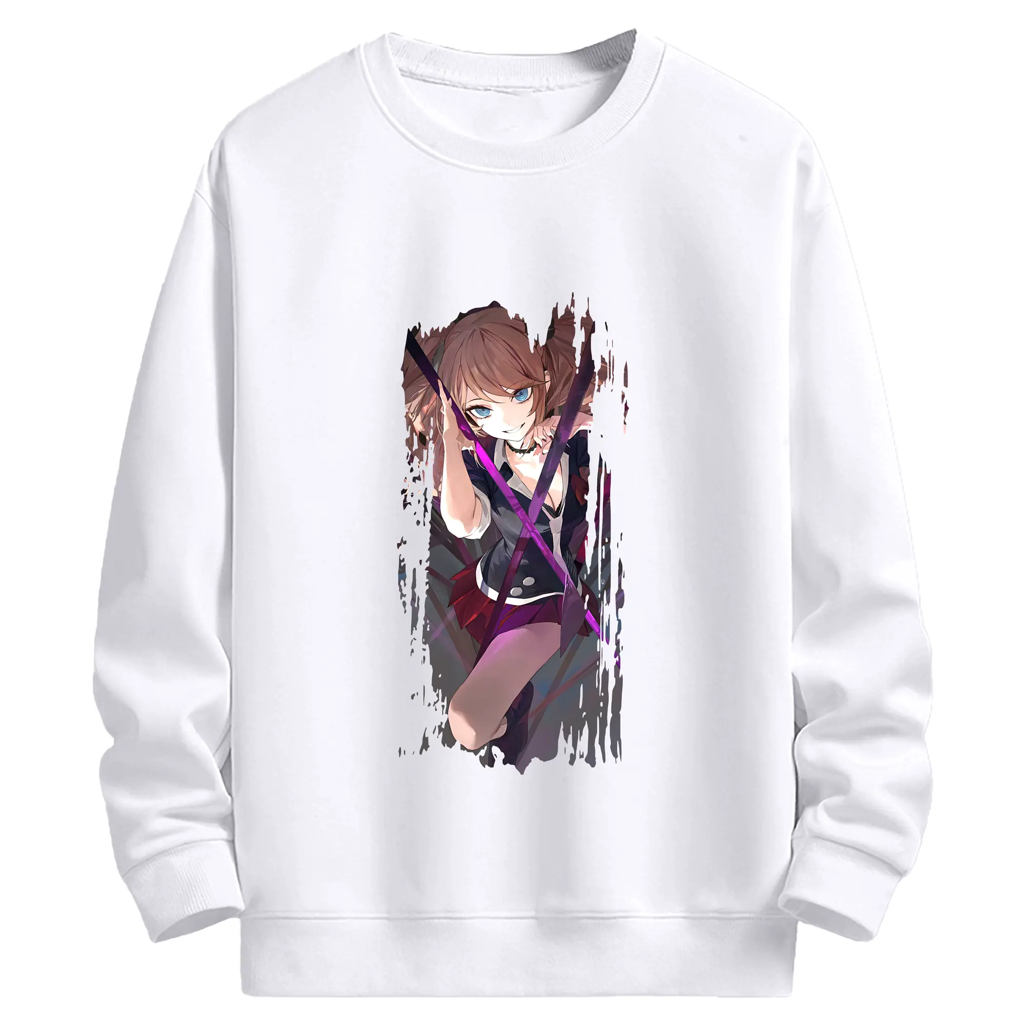 ダンガンロンパ グッズ,江ノ島盾子 - 高品質 クルーネック スウェット ・ コットン59％ ポリエステル41％ ・ ユニセックス 長袖 トレーナー ・ カジュアル デイリー スポーツ 散歩用