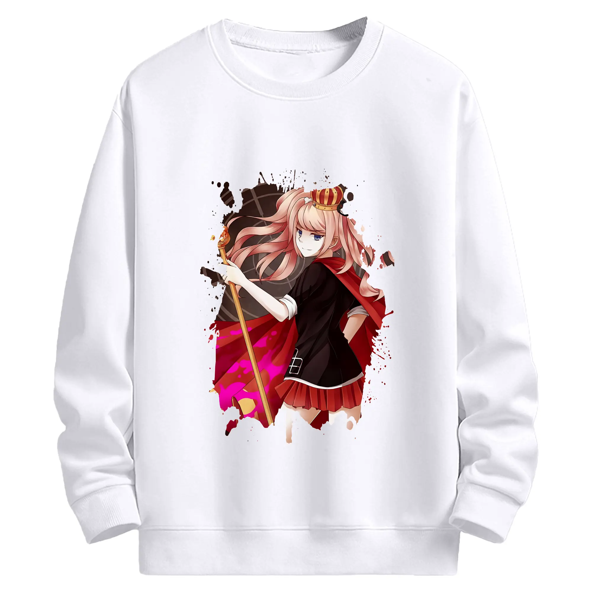 ダンガンロンパ グッズ,江ノ島盾子 - 高品質 クルーネック スウェット ・ コットン59％ ポリエステル41％ ・ ユニセックス 長袖 トレーナー ・ カジュアル デイリー スポーツ 散歩用