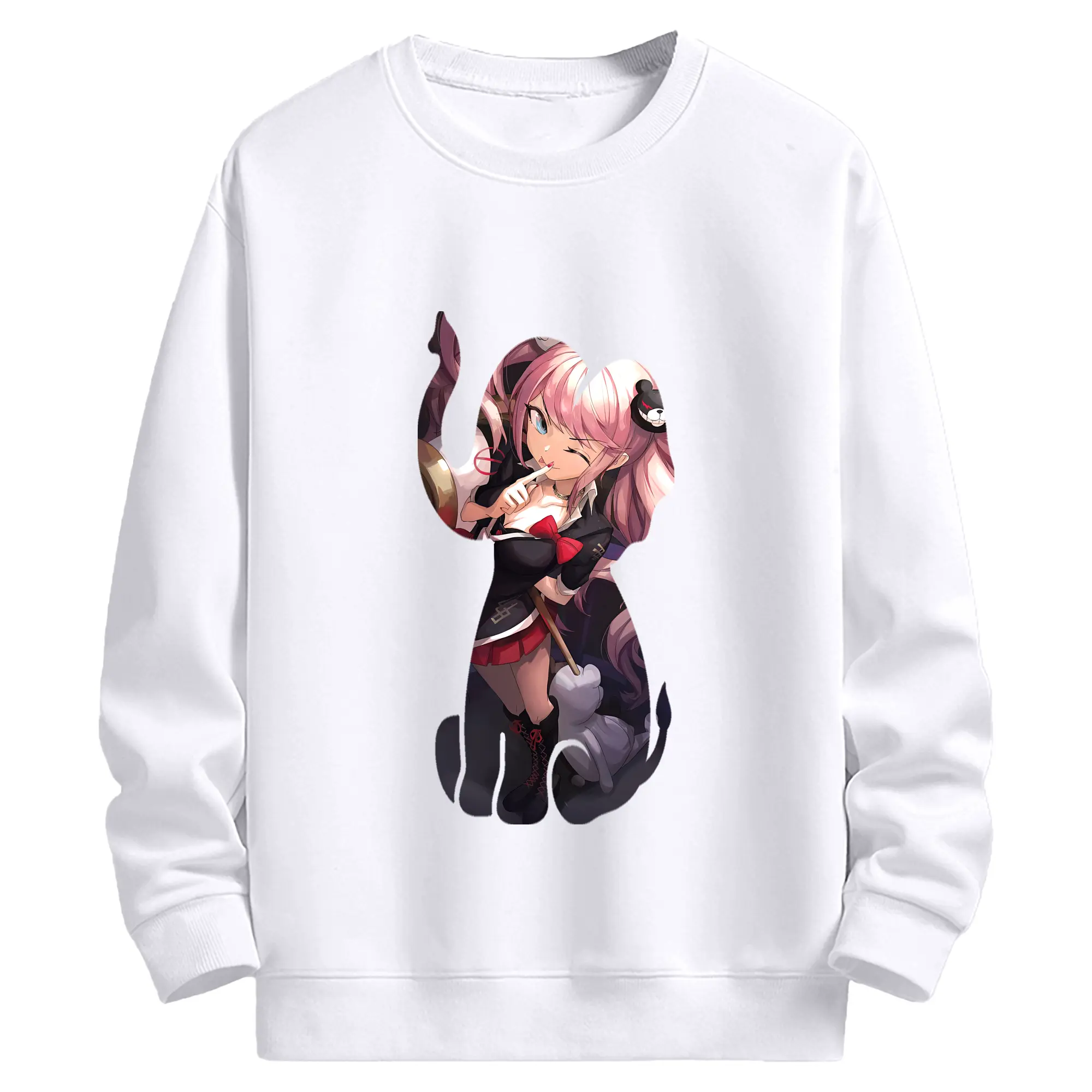 ダンガンロンパ グッズ,江ノ島盾子 - 高品質 クルーネック スウェット ・ コットン59％ ポリエステル41％ ・ ユニセックス 長袖 トレーナー ・ カジュアル デイリー スポーツ 散歩用