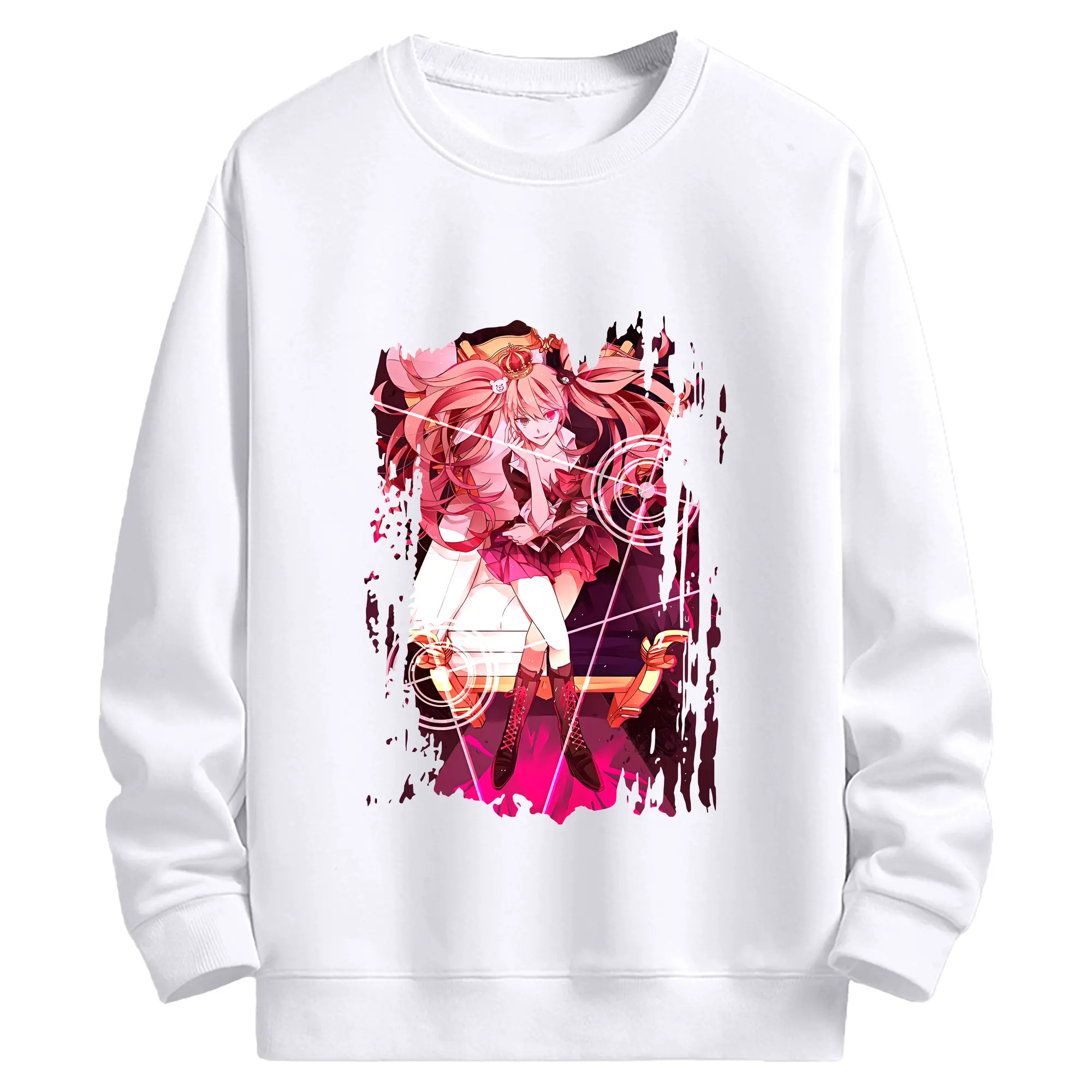 ダンガンロンパ グッズ,江ノ島盾子 - 高品質 クルーネック スウェット ・ コットン59％ ポリエステル41％ ・ ユニセックス 長袖 トレーナー ・ カジュアル デイリー スポーツ 散歩用