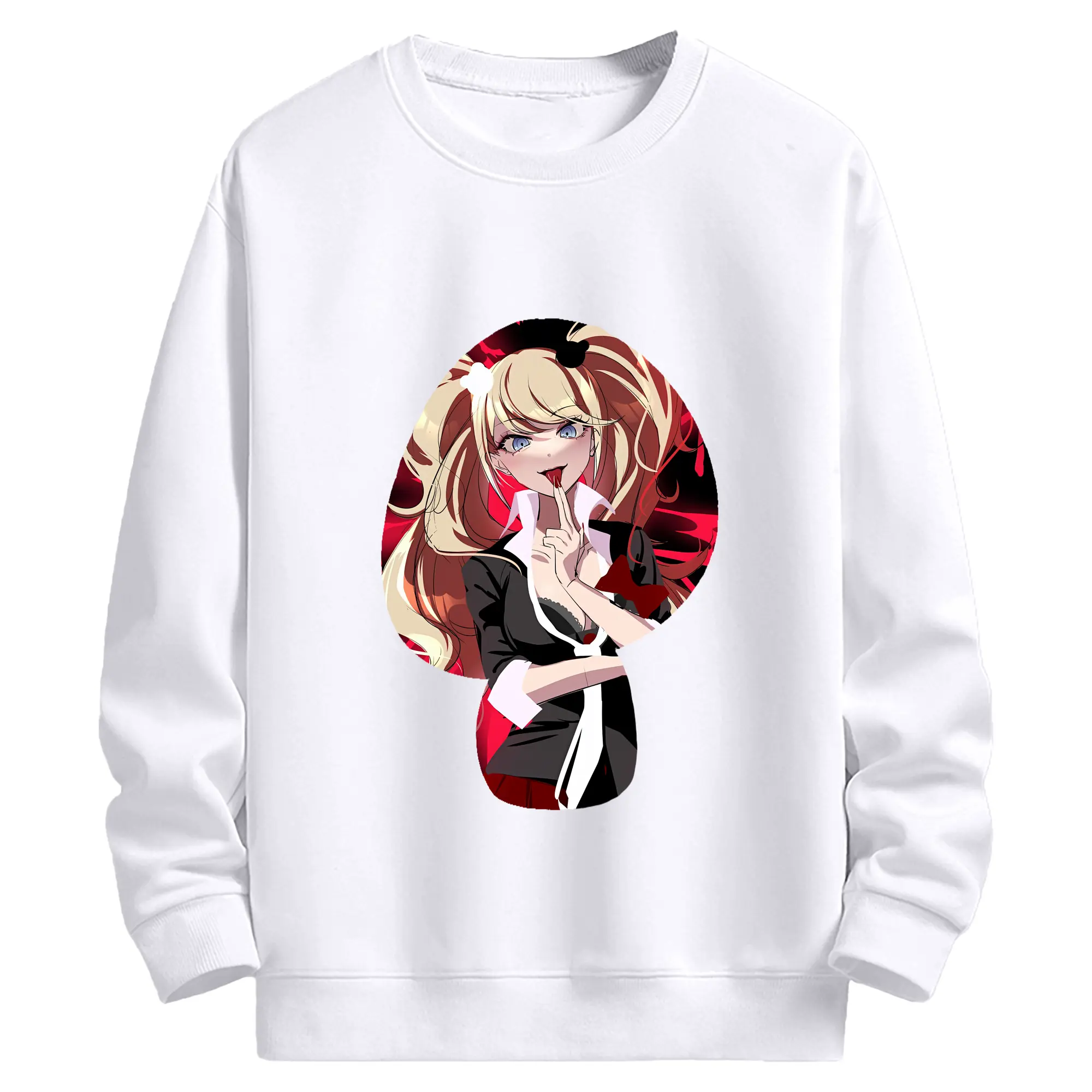 ダンガンロンパ グッズ,江ノ島盾子 - 高品質 クルーネック スウェット ・ コットン59％ ポリエステル41％ ・ ユニセックス 長袖 トレーナー ・ カジュアル デイリー スポーツ 散歩用
