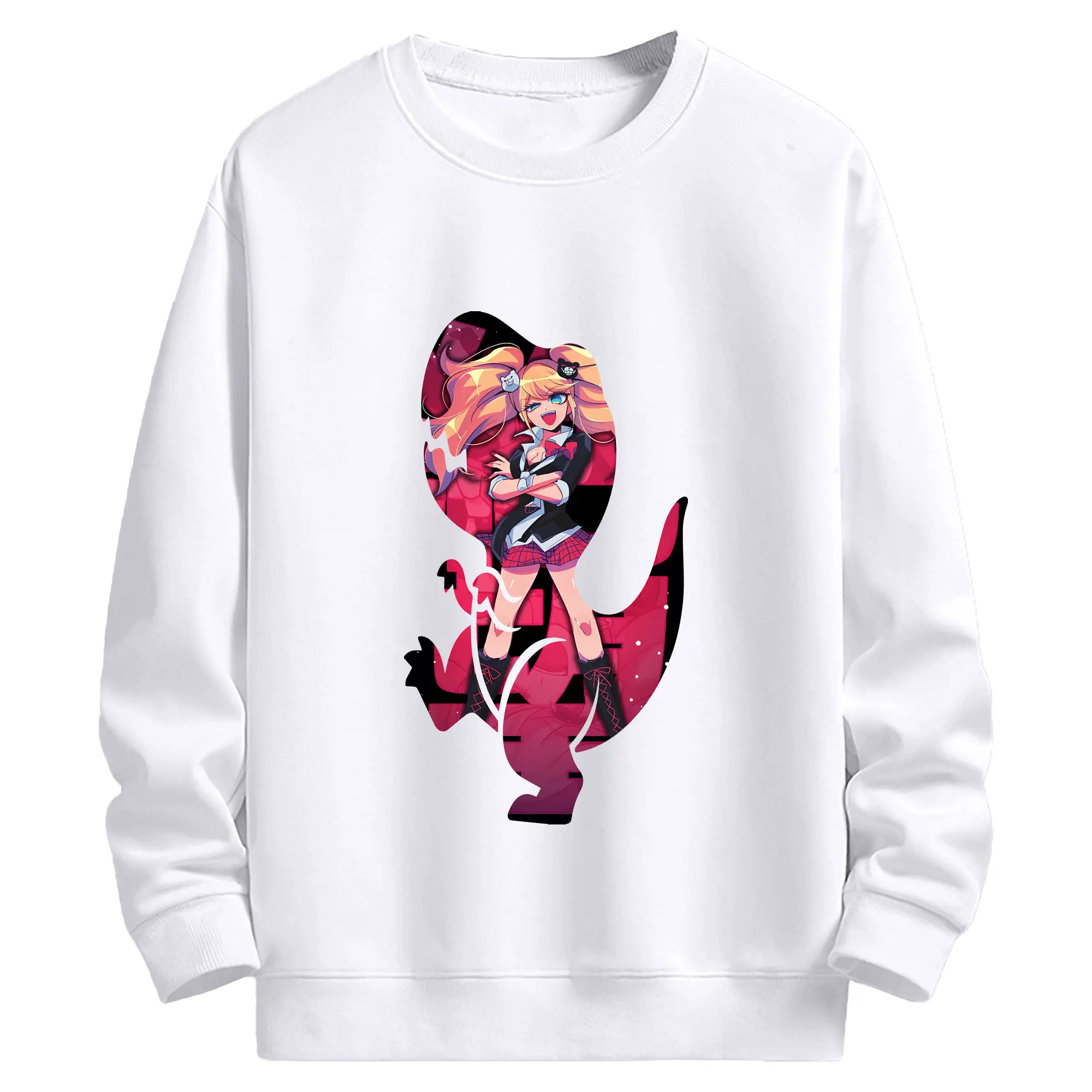 ダンガンロンパ グッズ,江ノ島盾子 - 高品質 クルーネック スウェット ・ コットン59％ ポリエステル41％ ・ ユニセックス 長袖 トレーナー ・ カジュアル デイリー スポーツ 散歩用