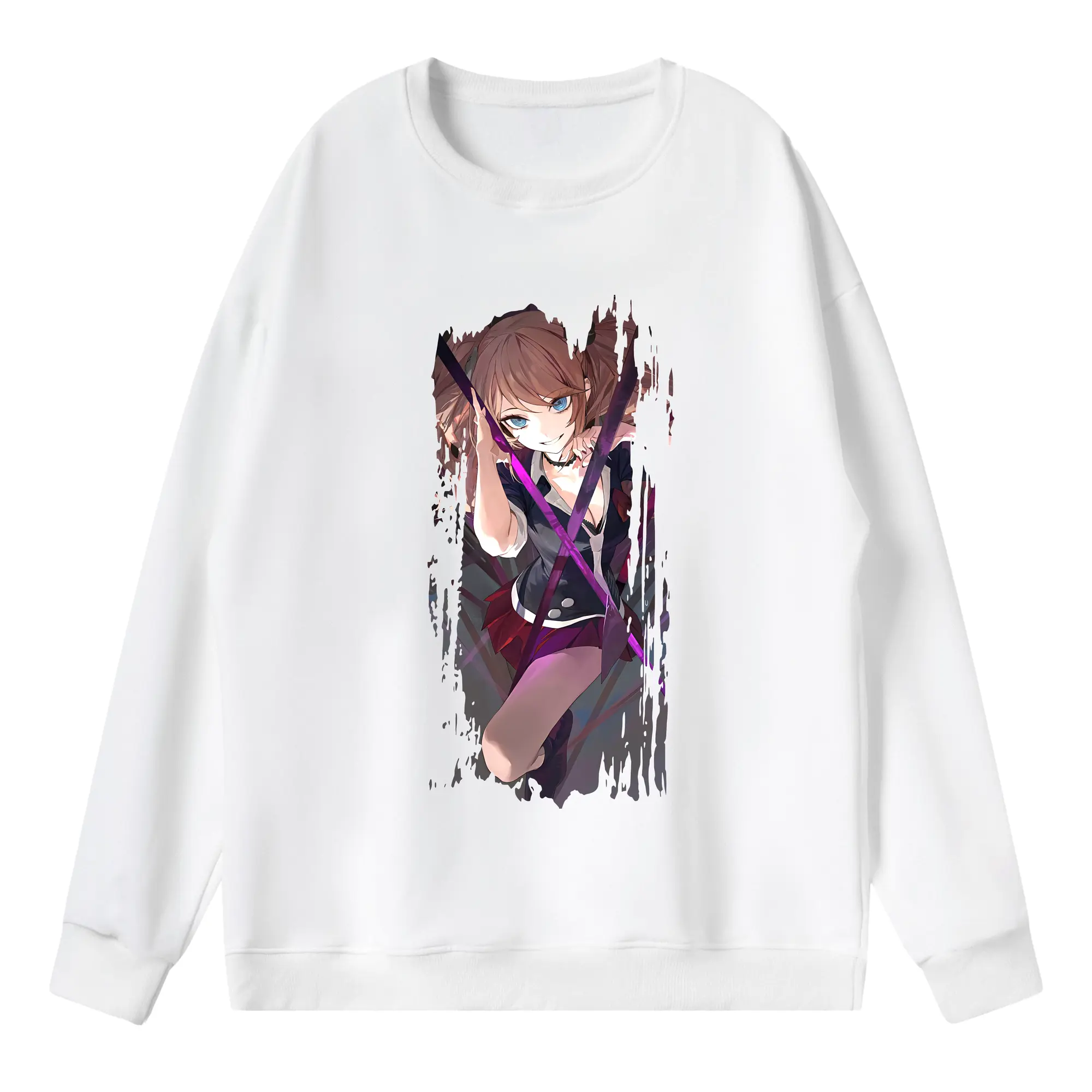 ダンガンロンパ グッズ,江ノ島盾子 - 薄手 クルーネック スウェット 裏毛260g · ポリエステル 春秋向け カジュアル 男女兼用 · トレーナー デイリー スポーツ 散歩に最適