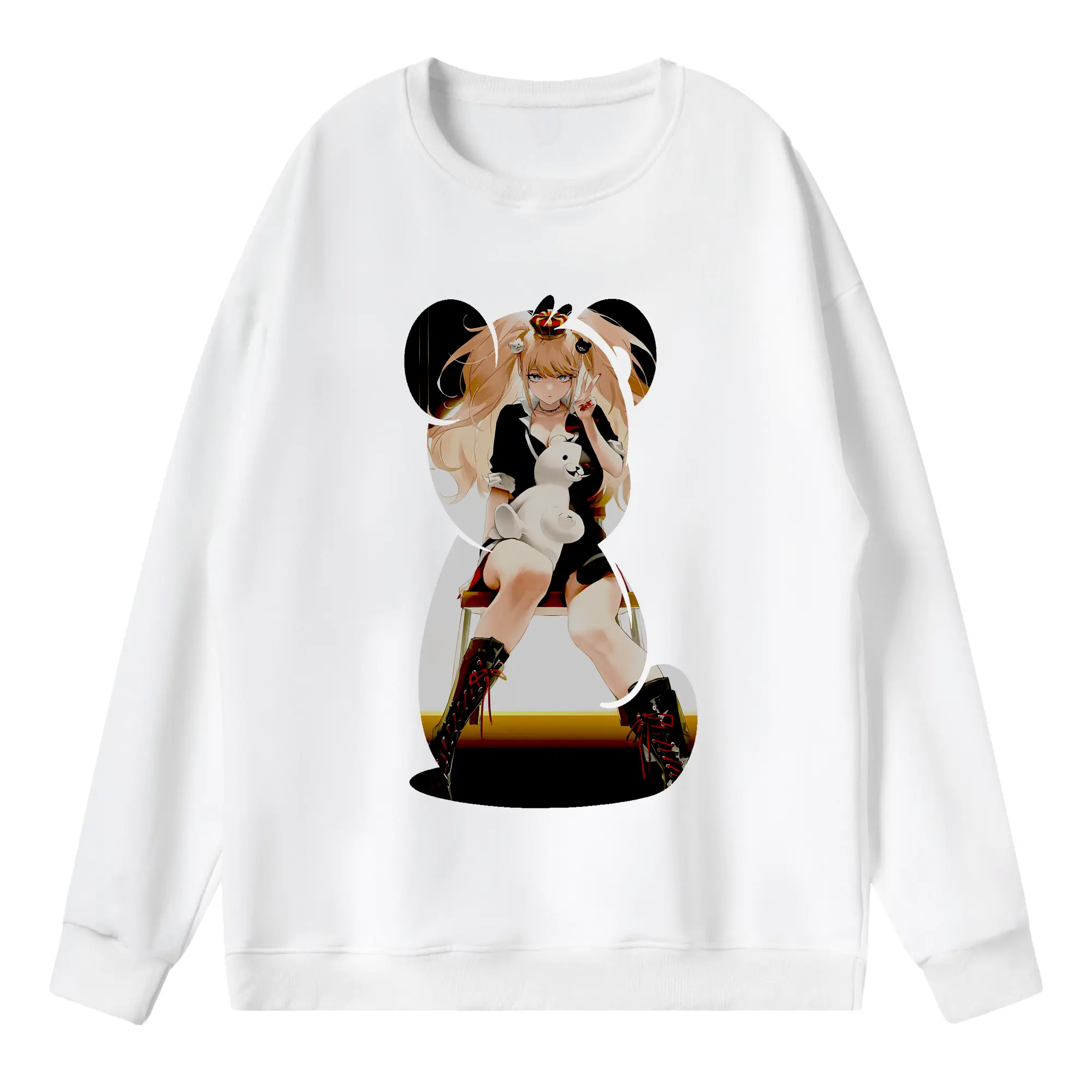 ダンガンロンパ グッズ,江ノ島盾子 - 薄手 クルーネック スウェット 裏毛260g · ポリエステル 春秋向け カジュアル 男女兼用 · トレーナー デイリー スポーツ 散歩に最適