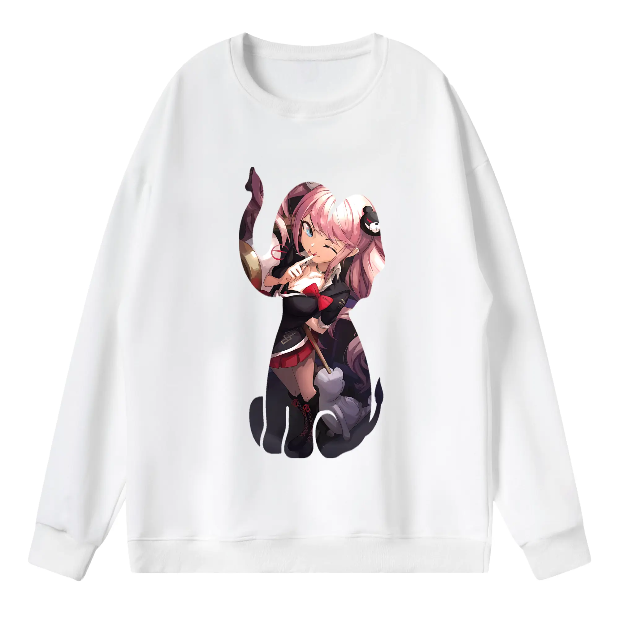 ダンガンロンパ グッズ,江ノ島盾子 - 薄手 クルーネック スウェット 裏毛260g · ポリエステル 春秋向け カジュアル 男女兼用 · トレーナー デイリー スポーツ 散歩に最適