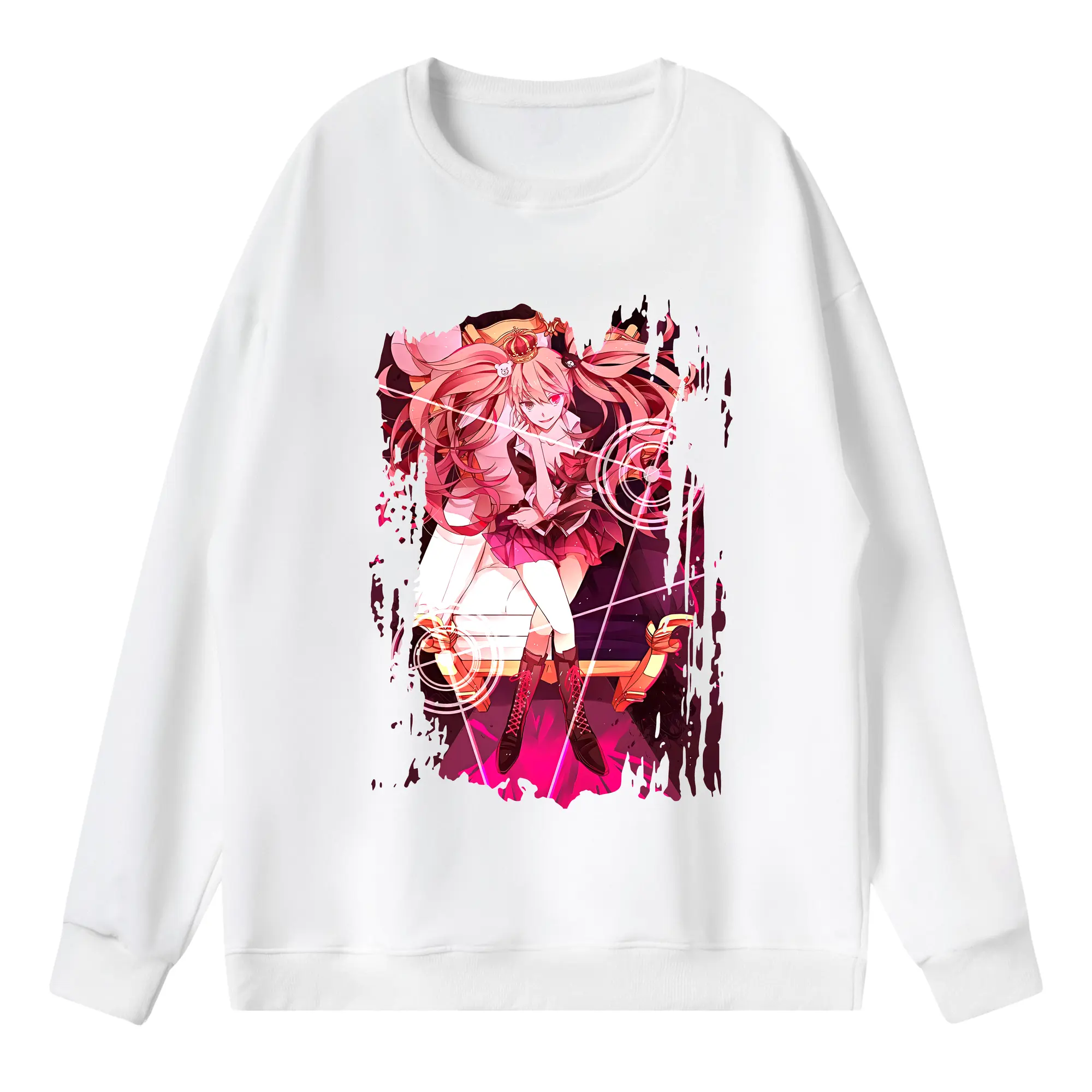 ダンガンロンパ グッズ,江ノ島盾子 - 薄手 クルーネック スウェット 裏毛260g · ポリエステル 春秋向け カジュアル 男女兼用 · トレーナー デイリー スポーツ 散歩に最適