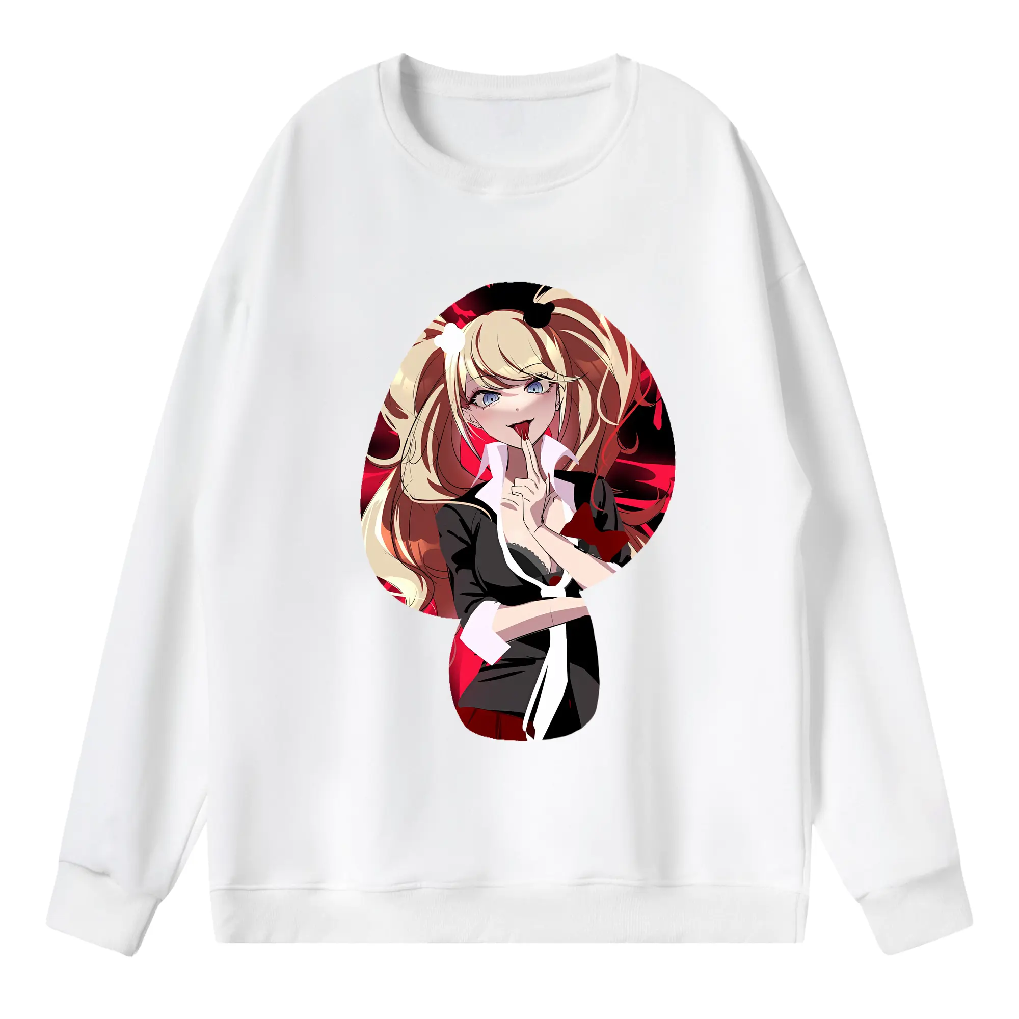 ダンガンロンパ グッズ,江ノ島盾子 - 薄手 クルーネック スウェット 裏毛260g · ポリエステル 春秋向け カジュアル 男女兼用 · トレーナー デイリー スポーツ 散歩に最適