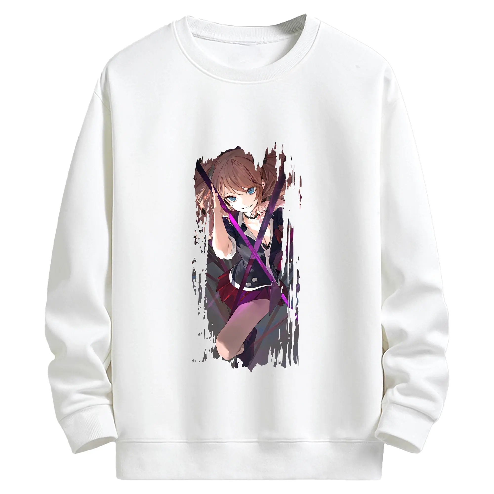 ダンガンロンパ グッズ,江ノ島盾子 - キッズ クルーネックスウェットシャツ ・ フロントプリント ・ 綿80％ ポリエステル20％ ・ 快適 通学 スポーツ 日常使い お散歩用