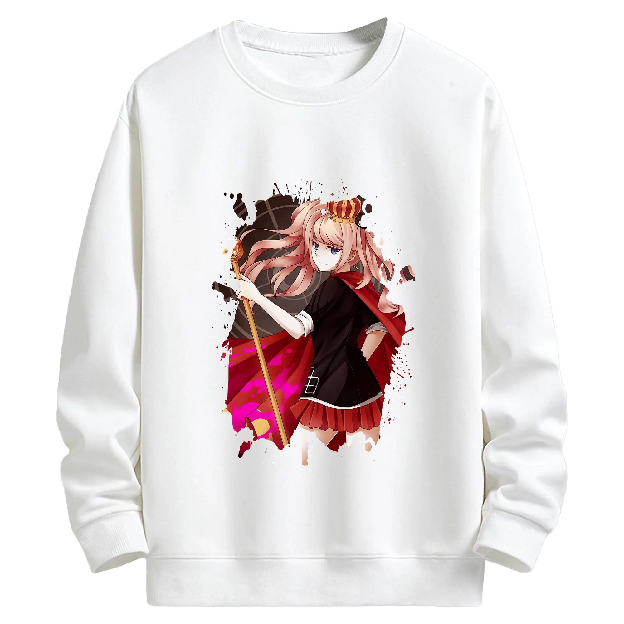 ダンガンロンパ グッズ,江ノ島盾子 - キッズ クルーネックスウェットシャツ ・ フロントプリント ・ 綿80％ ポリエステル20％ ・ 快適 通学 スポーツ 日常使い お散歩用