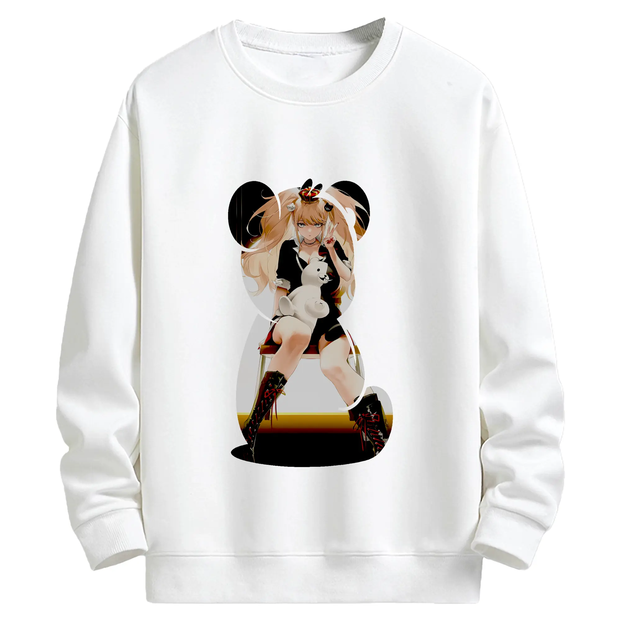 ダンガンロンパ グッズ,江ノ島盾子 - キッズ クルーネックスウェットシャツ ・ フロントプリント ・ 綿80％ ポリエステル20％ ・ 快適 通学 スポーツ 日常使い お散歩用