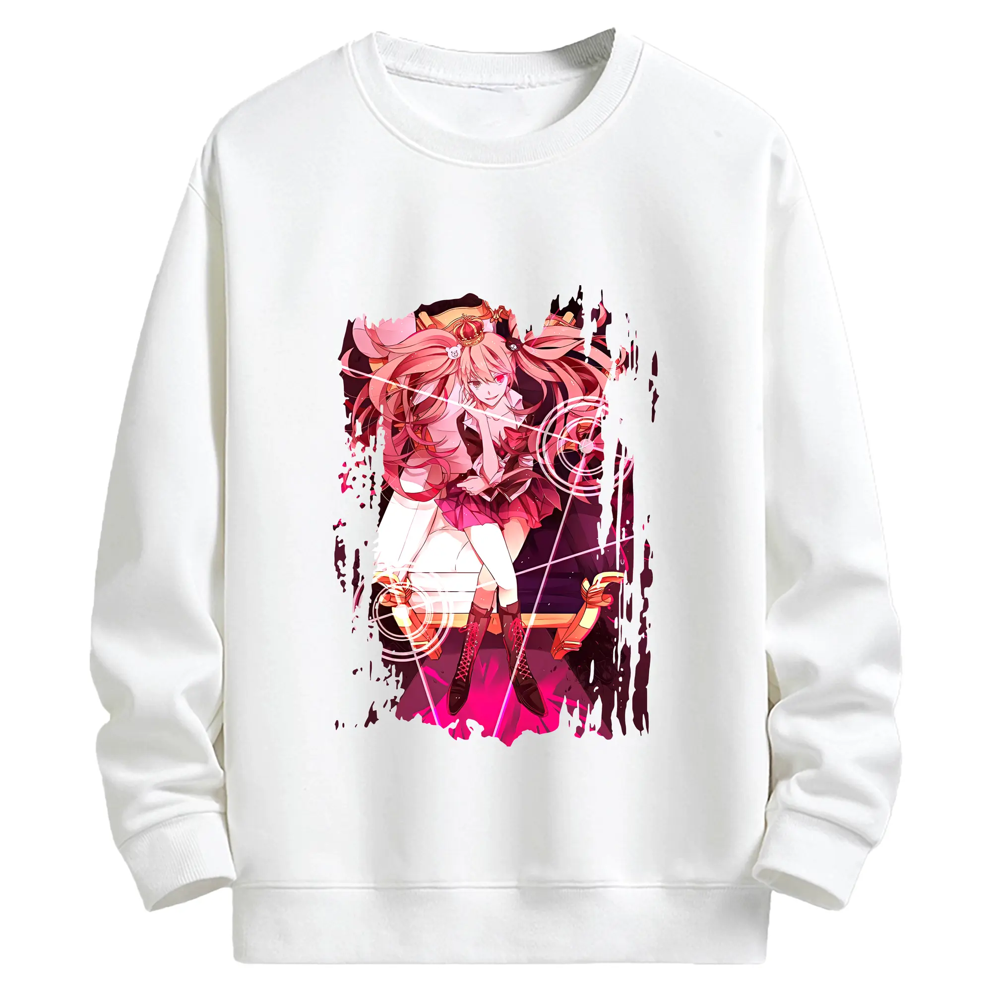 ダンガンロンパ グッズ,江ノ島盾子 - キッズ クルーネックスウェットシャツ ・ フロントプリント ・ 綿80％ ポリエステル20％ ・ 快適 通学 スポーツ 日常使い お散歩用