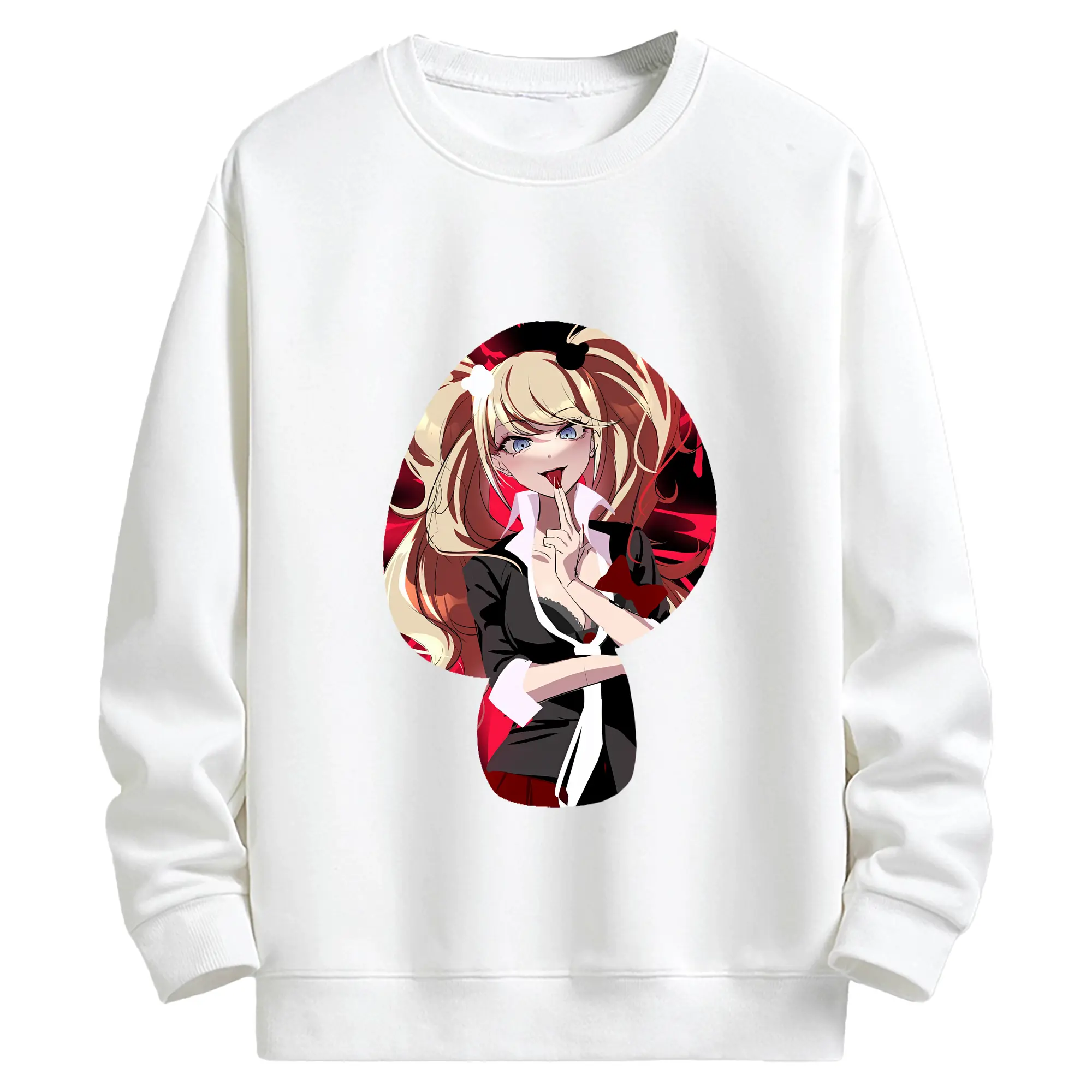 ダンガンロンパ グッズ,江ノ島盾子 - キッズ クルーネックスウェットシャツ ・ フロントプリント ・ 綿80％ ポリエステル20％ ・ 快適 通学 スポーツ 日常使い お散歩用