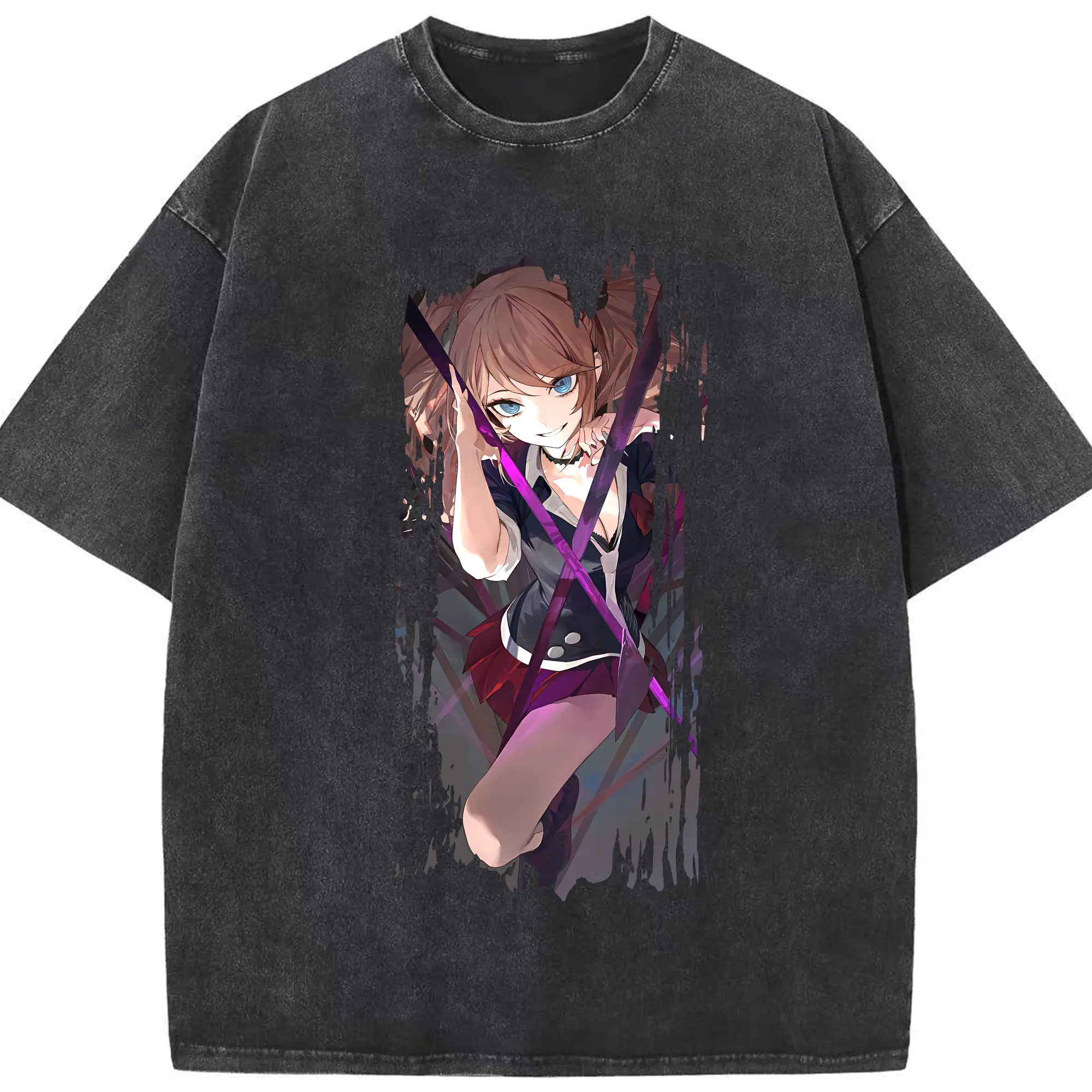 ダンガンロンパ グッズ,江ノ島盾子 - 綿100％ ヴィンテージ風 半袖Tシャツ ・ フロントプリント ・ 柔らか肌触り ・ 通気性 快適 ・ スポーツ カジュアル 外出用