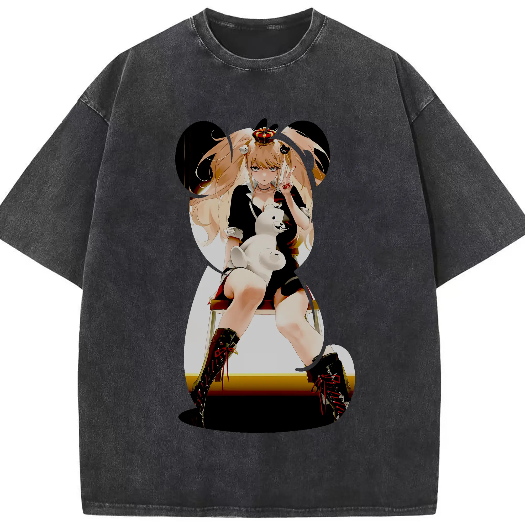 ダンガンロンパ グッズ,江ノ島盾子 - 綿100％ ヴィンテージ風 半袖Tシャツ ・ フロントプリント ・ 柔らか肌触り ・ 通気性 快適 ・ スポーツ カジュアル 外出用