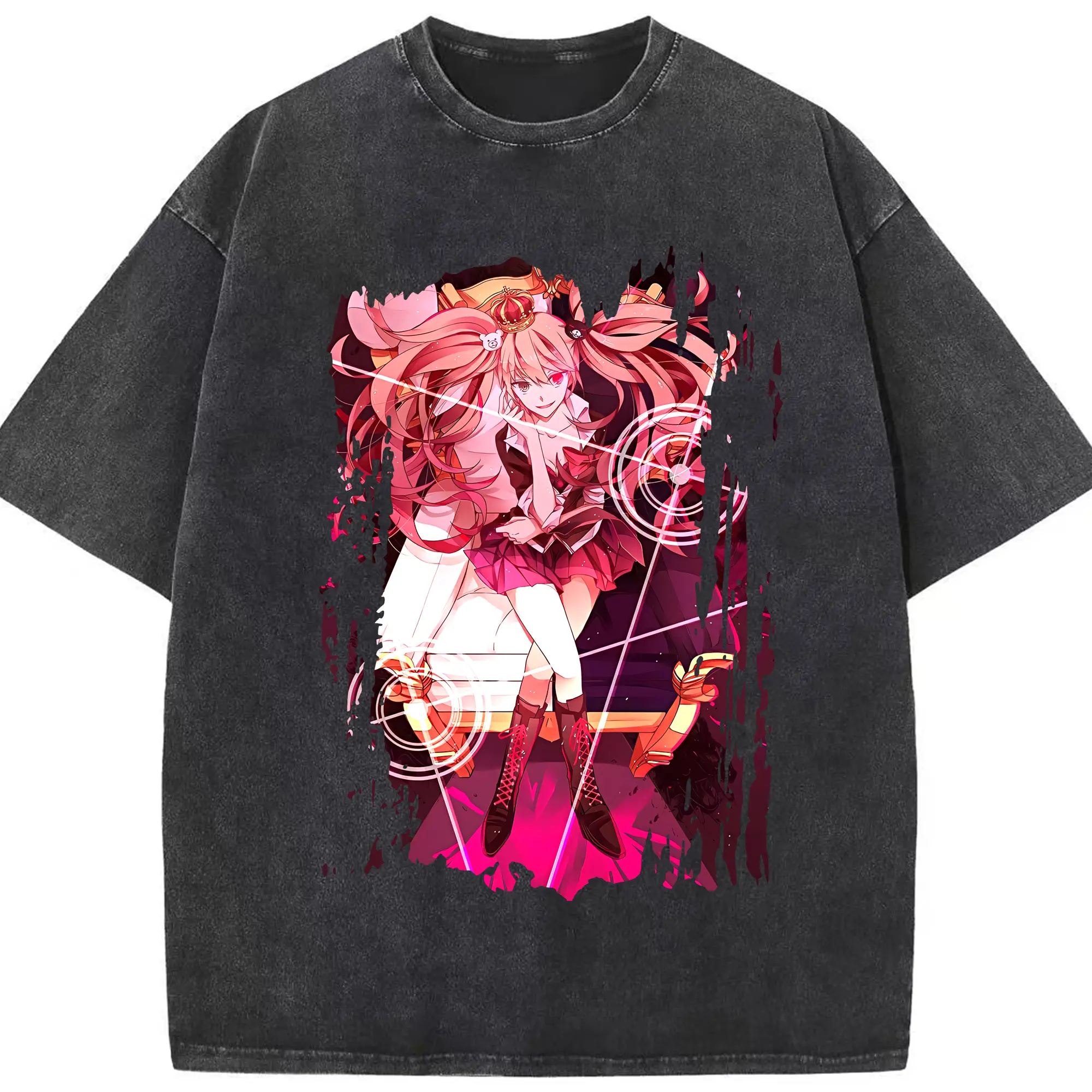 ダンガンロンパ グッズ,江ノ島盾子 - 綿100％ ヴィンテージ風 半袖Tシャツ ・ フロントプリント ・ 柔らか肌触り ・ 通気性 快適 ・ スポーツ カジュアル 外出用