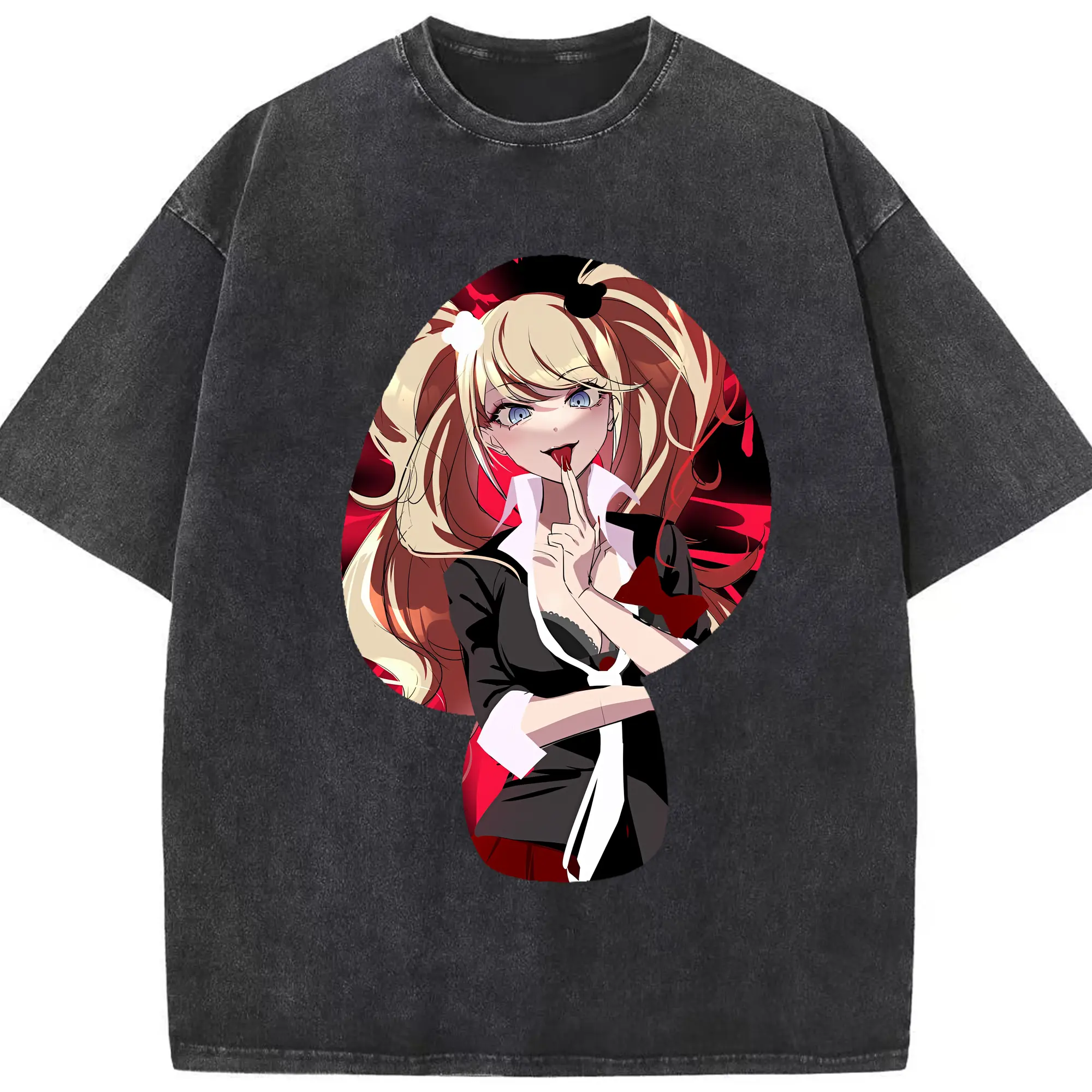 ダンガンロンパ グッズ,江ノ島盾子 - 綿100％ ヴィンテージ風 半袖Tシャツ ・ フロントプリント ・ 柔らか肌触り ・ 通気性 快適 ・ スポーツ カジュアル 外出用