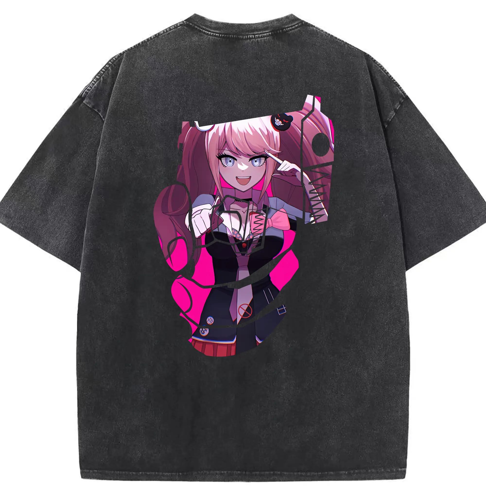 ダンガンロンパ グッズ,江ノ島盾子 - 綿100％ ヴィンテージ風 半袖Tシャツ ・ 背面プリント ・ 柔らか肌触り ・ 通気性 快適 ・ スポーツ カジュアル 外出用