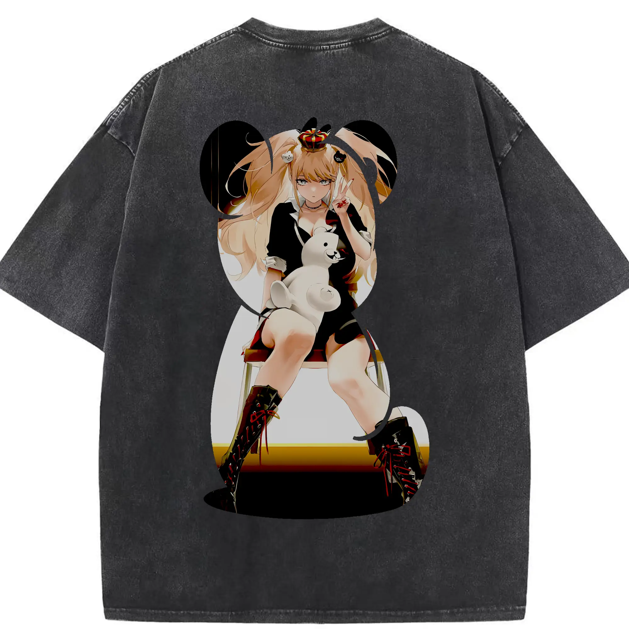 ダンガンロンパ グッズ,江ノ島盾子 - 綿100％ ヴィンテージ風 半袖Tシャツ ・ 背面プリント ・ 柔らか肌触り ・ 通気性 快適 ・ スポーツ カジュアル 外出用