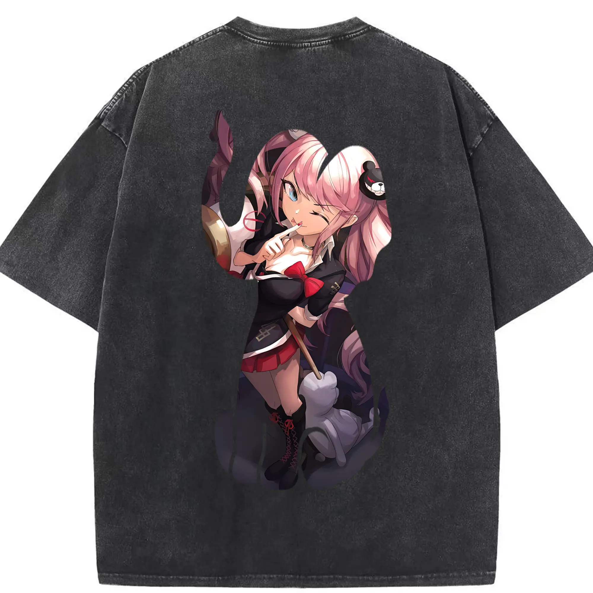 ダンガンロンパ グッズ,江ノ島盾子 - 綿100％ ヴィンテージ風 半袖Tシャツ ・ 背面プリント ・ 柔らか肌触り ・ 通気性 快適 ・ スポーツ カジュアル 外出用