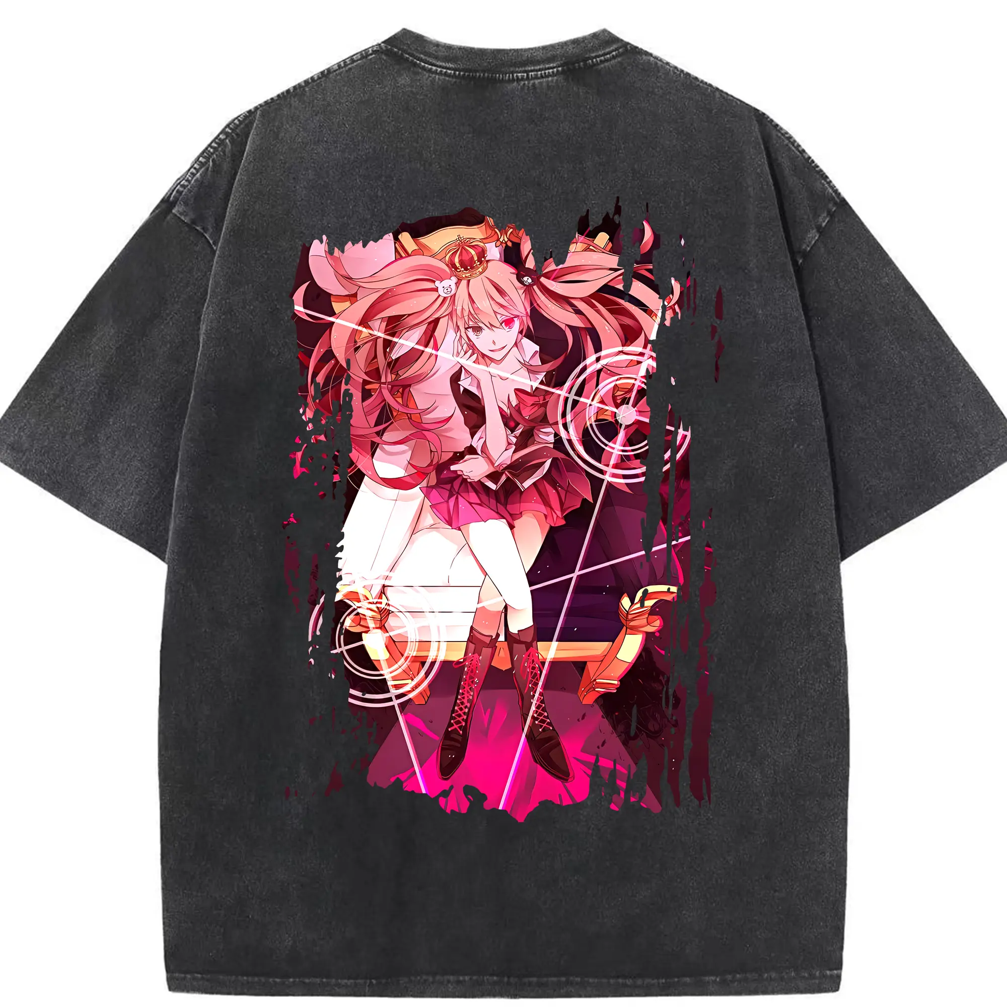 ダンガンロンパ グッズ,江ノ島盾子 - 綿100％ ヴィンテージ風 半袖Tシャツ ・ 背面プリント ・ 柔らか肌触り ・ 通気性 快適 ・ スポーツ カジュアル 外出用