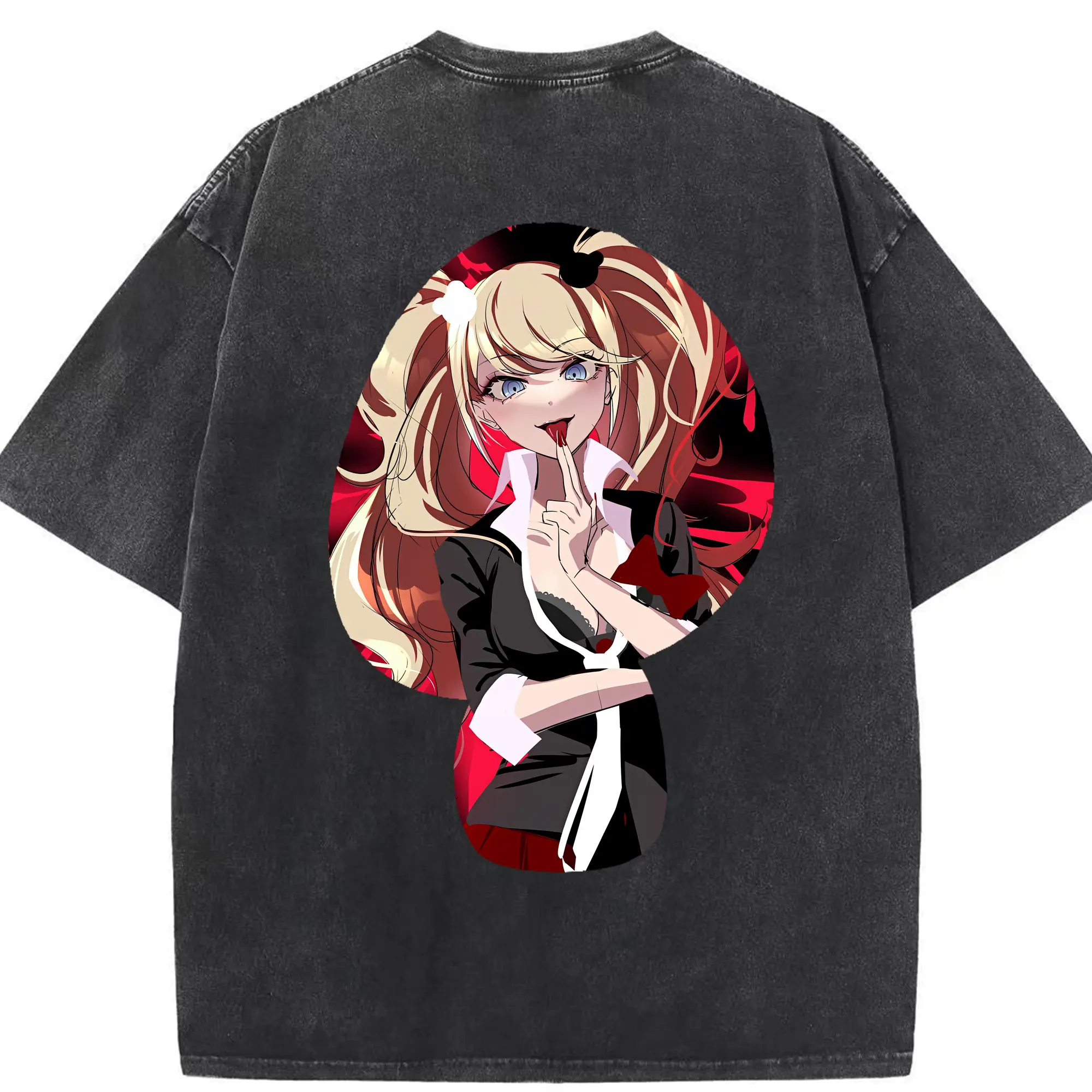 ダンガンロンパ グッズ,江ノ島盾子 - 綿100％ ヴィンテージ風 半袖Tシャツ ・ 背面プリント ・ 柔らか肌触り ・ 通気性 快適 ・ スポーツ カジュアル 外出用