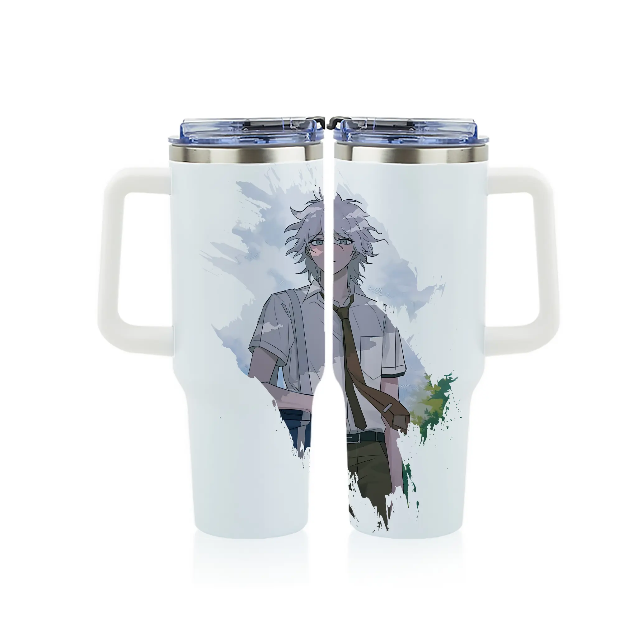 ダンガンロンパ グッズ,狛枝凪斗 - 1200mL フルプリント車用タンブラー ・ 304ステンレス 内側 ・ 201ステンレス 外側 ・ 保温 保冷 ・ 通勤 ドライブ アウトドア用