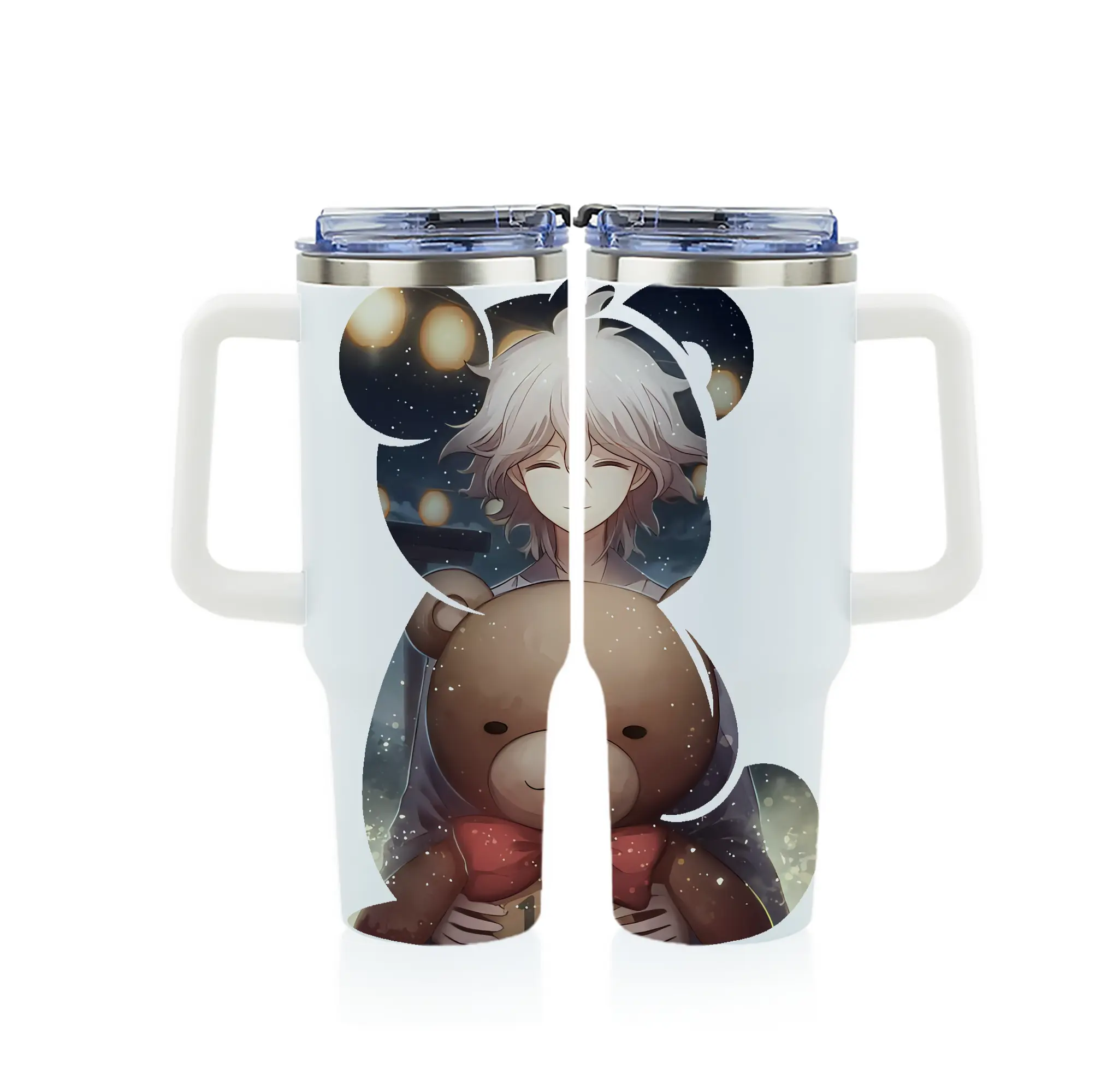 ダンガンロンパ グッズ,狛枝凪斗 - 1200mL フルプリント車用タンブラー ・ 304ステンレス 内側 ・ 201ステンレス 外側 ・ 保温 保冷 ・ 通勤 ドライブ アウトドア用