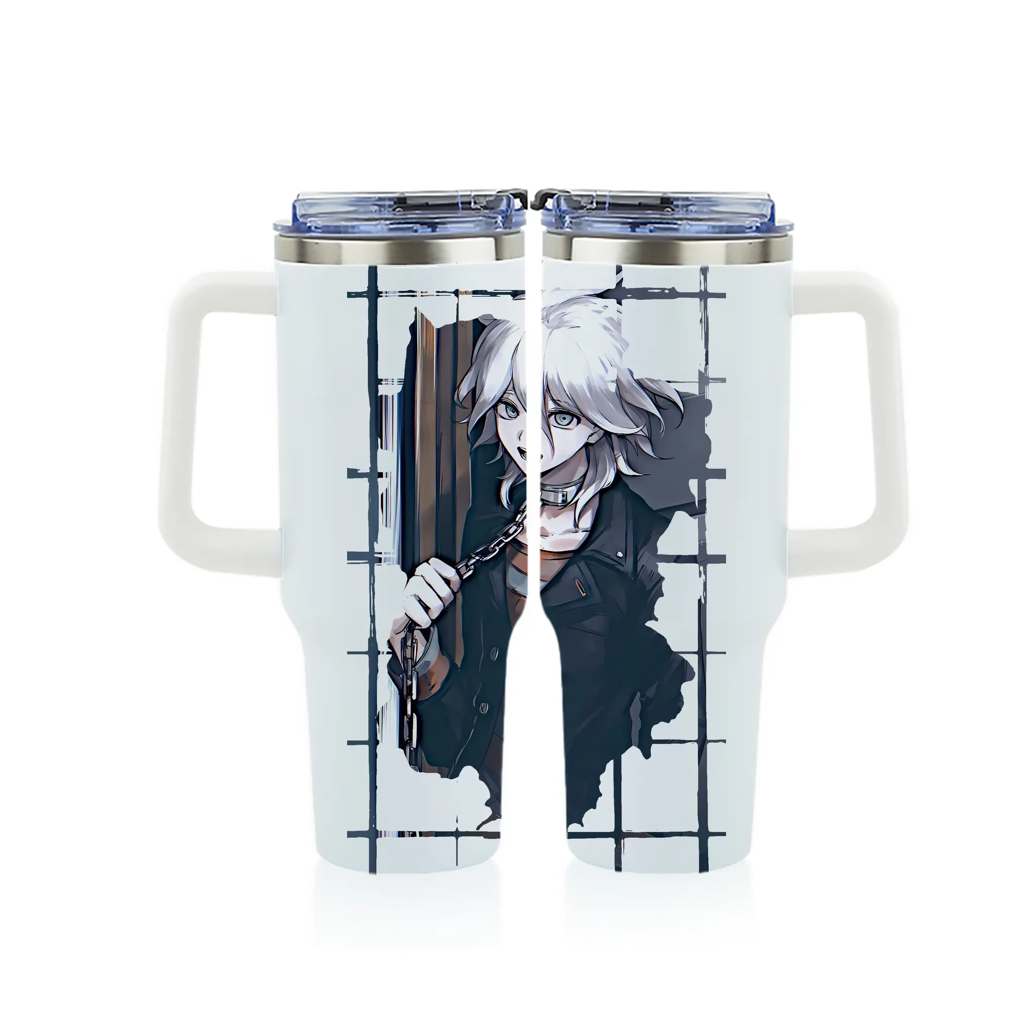 ダンガンロンパ グッズ,狛枝凪斗 - 1200mL フルプリント車用タンブラー ・ 304ステンレス 内側 ・ 201ステンレス 外側 ・ 保温 保冷 ・ 通勤 ドライブ アウトドア用