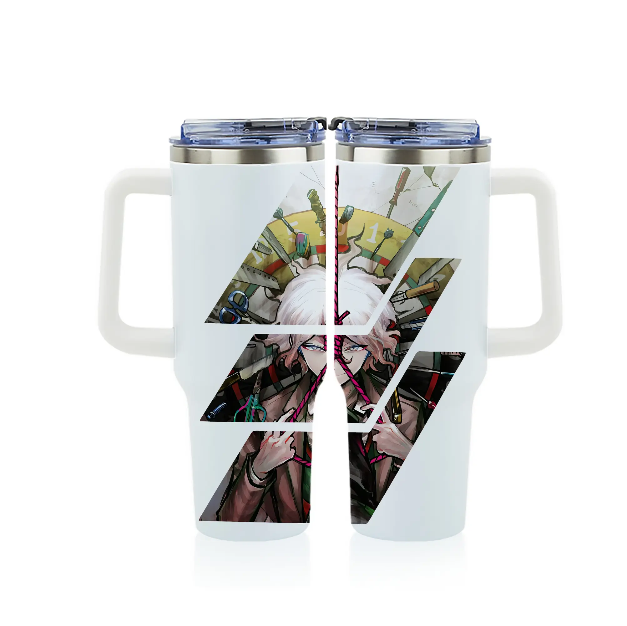ダンガンロンパ グッズ,狛枝凪斗 - 1200mL フルプリント車用タンブラー ・ 304ステンレス 内側 ・ 201ステンレス 外側 ・ 保温 保冷 ・ 通勤 ドライブ アウトドア用