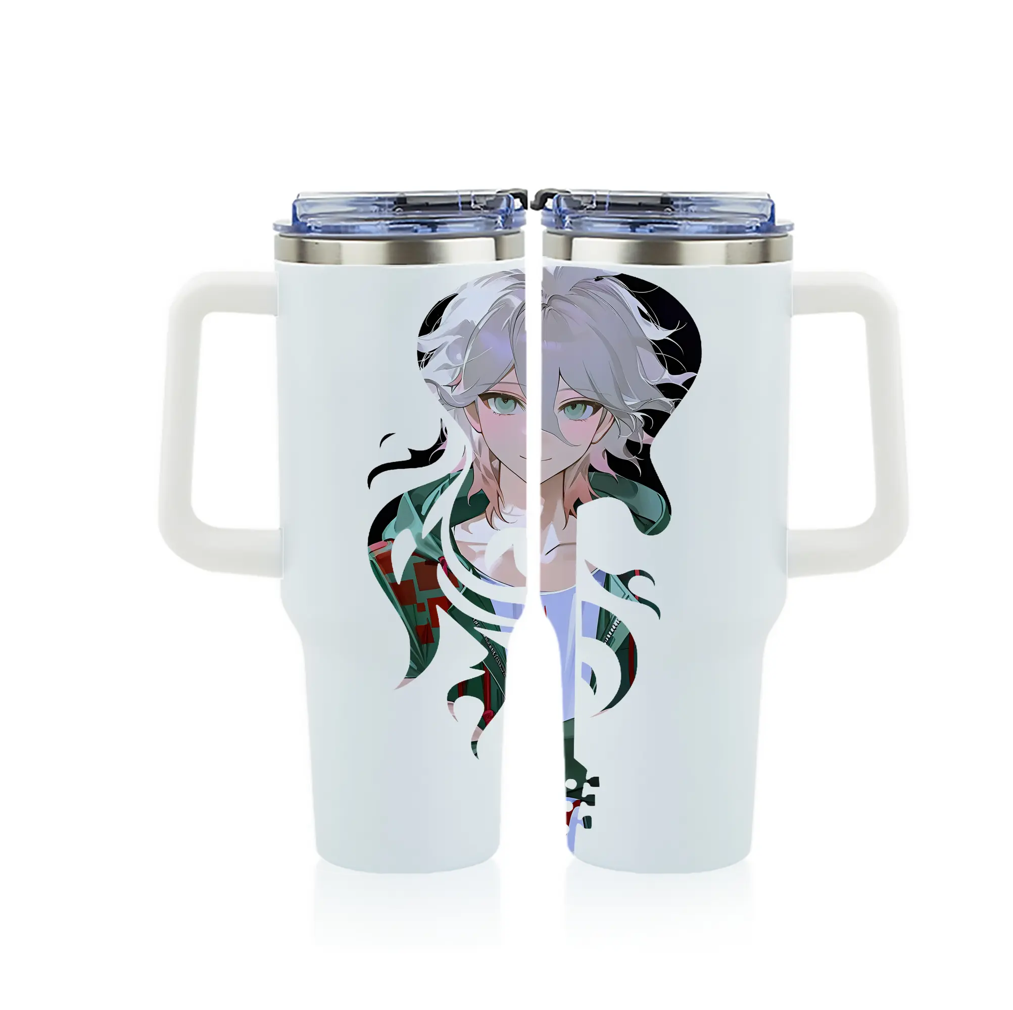 ダンガンロンパ グッズ,狛枝凪斗 - 1200mL フルプリント車用タンブラー ・ 304ステンレス 内側 ・ 201ステンレス 外側 ・ 保温 保冷 ・ 通勤 ドライブ アウトドア用